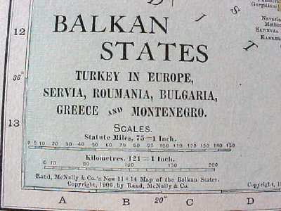 Map Russia & Balkan States 1912