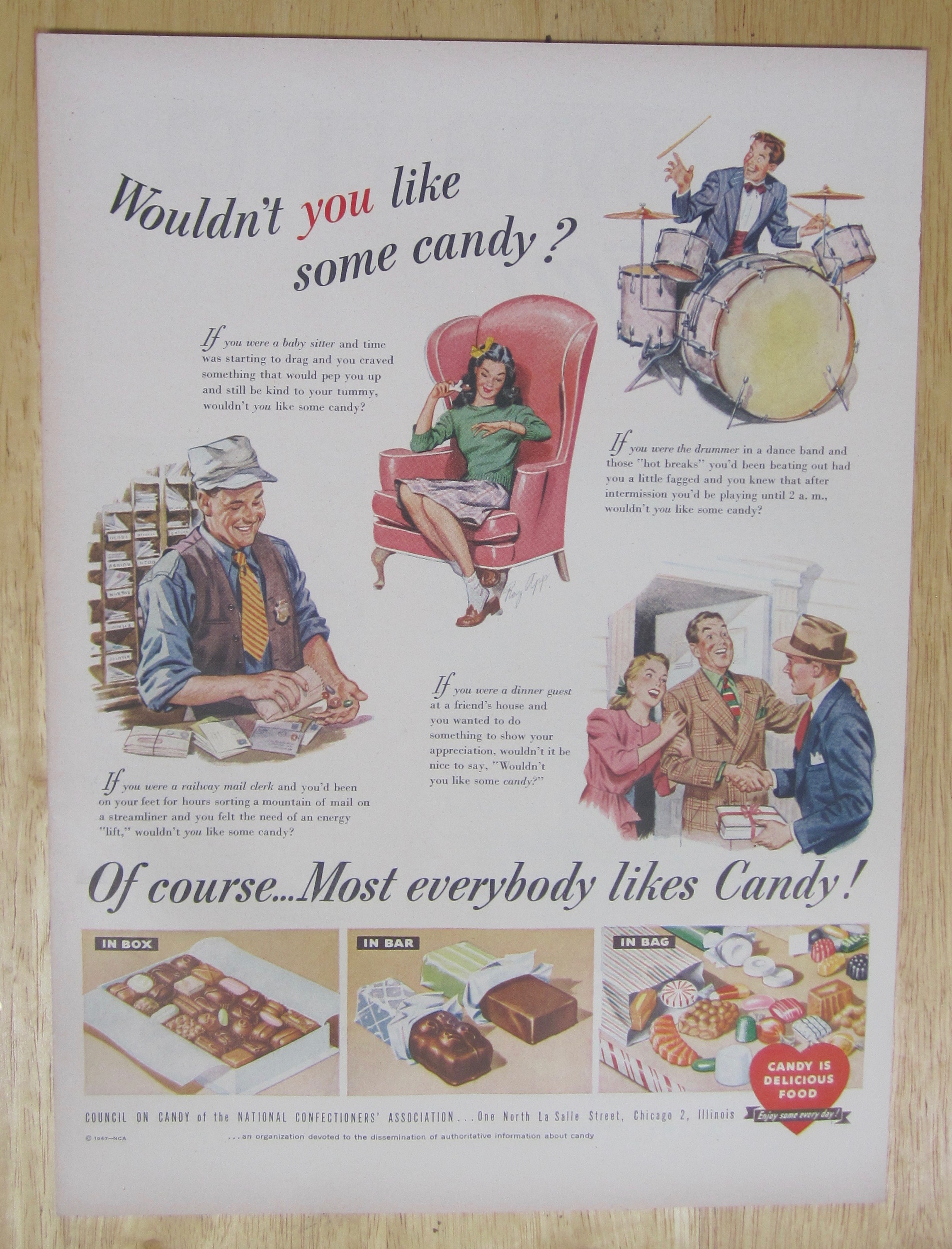 1947 Candy with Variety of People Eating Candy