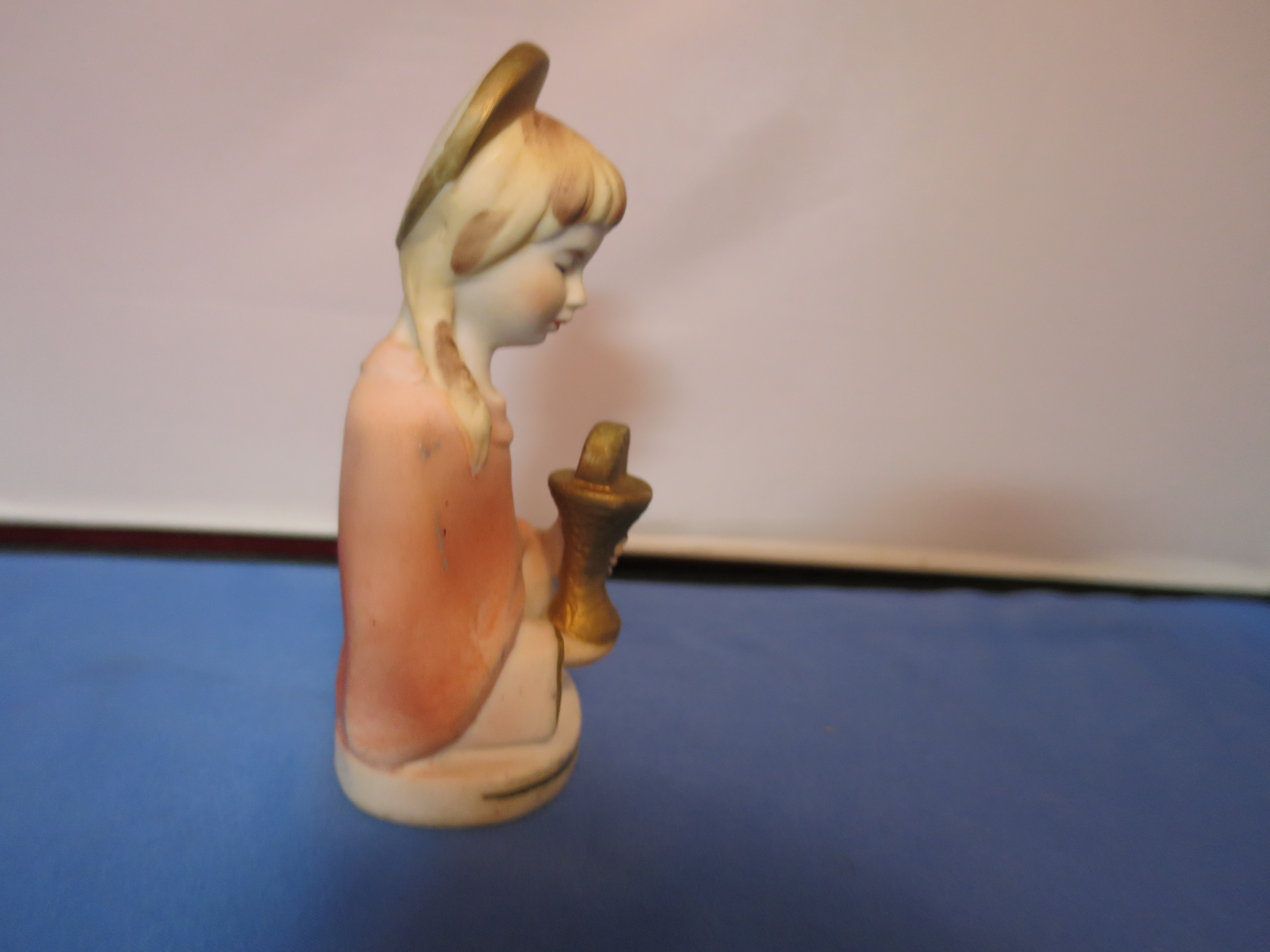 Communion religious Figurine girl holding JHS chalice