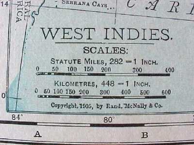 Map Cuba West Indies South America 1912