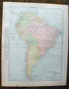 Map Cuba West Indies South America 1912