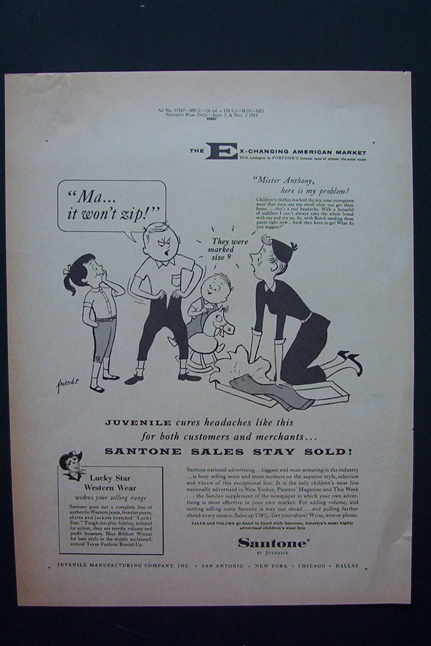 1955 Santone Newspaper Proof with Mother & Son