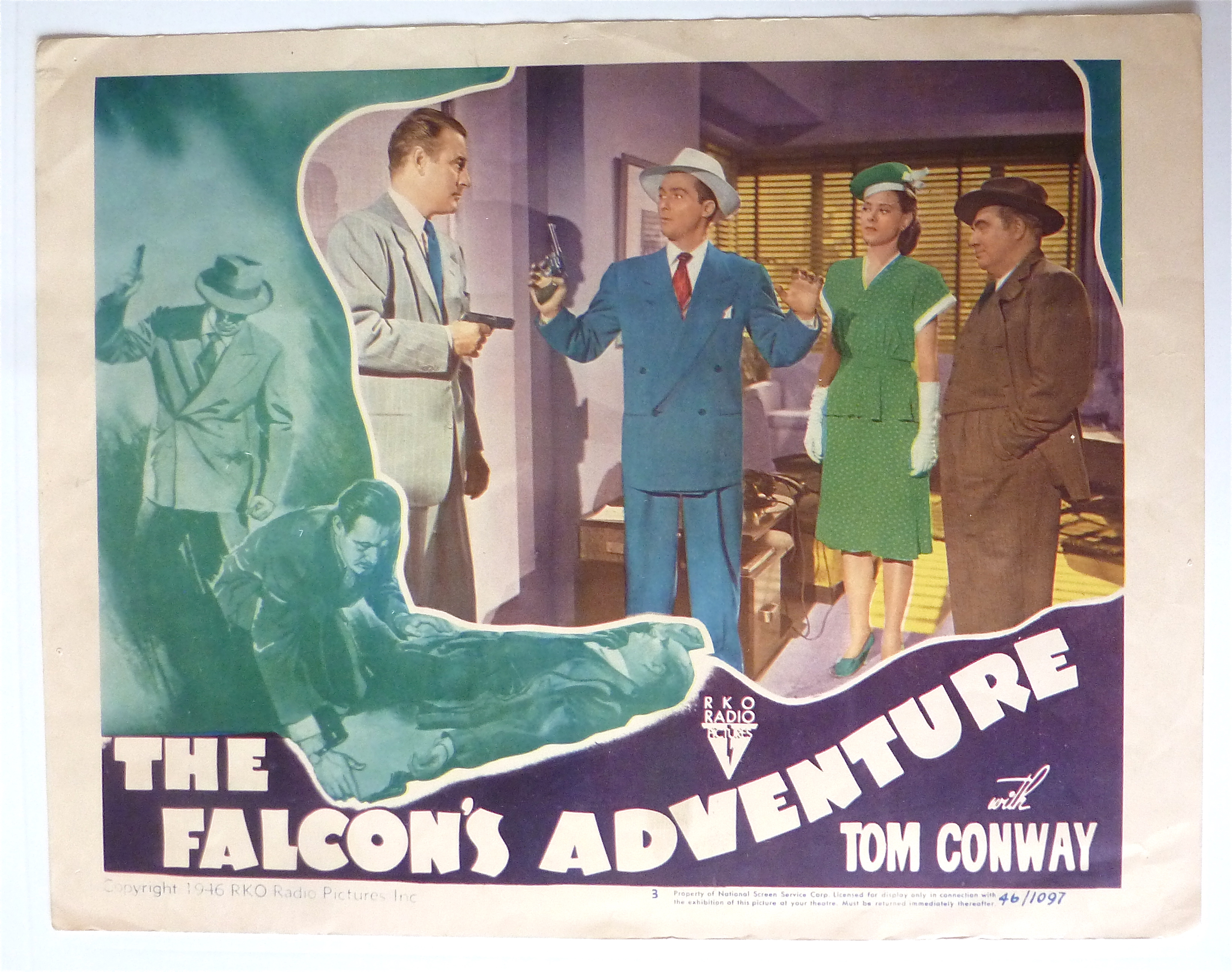 The Falcon's Adventure Lobby Card 1946 Tom Conway