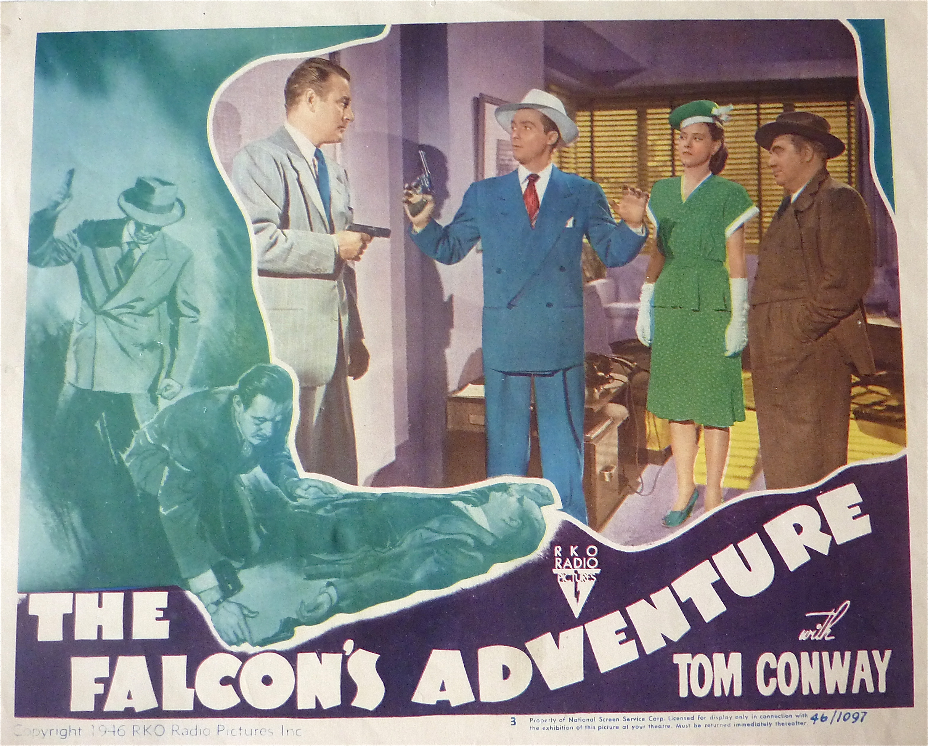 The Falcon's Adventure Lobby Card 1946 Tom Conway