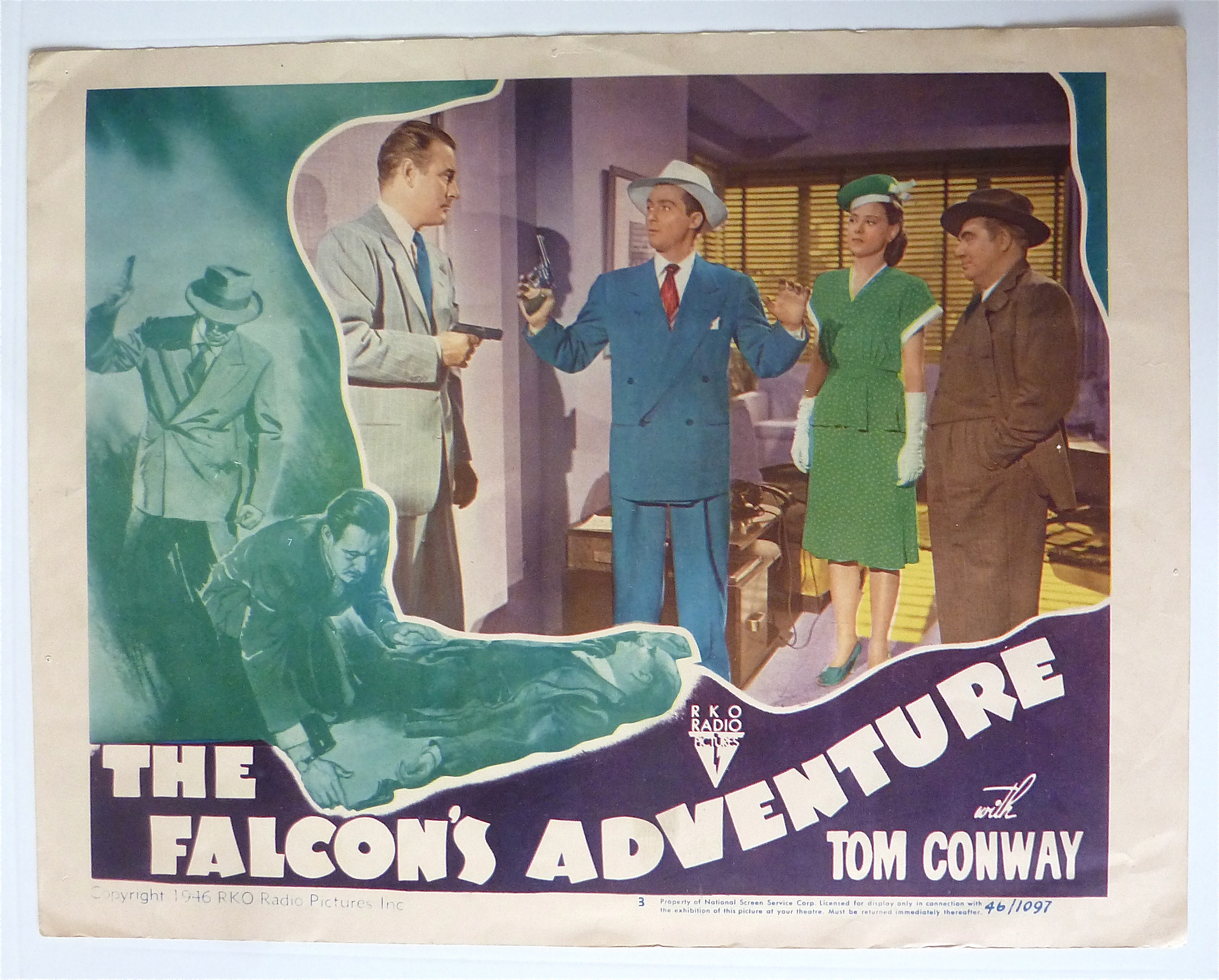 The Falcon's Adventure Lobby Card 1946 Tom Conway