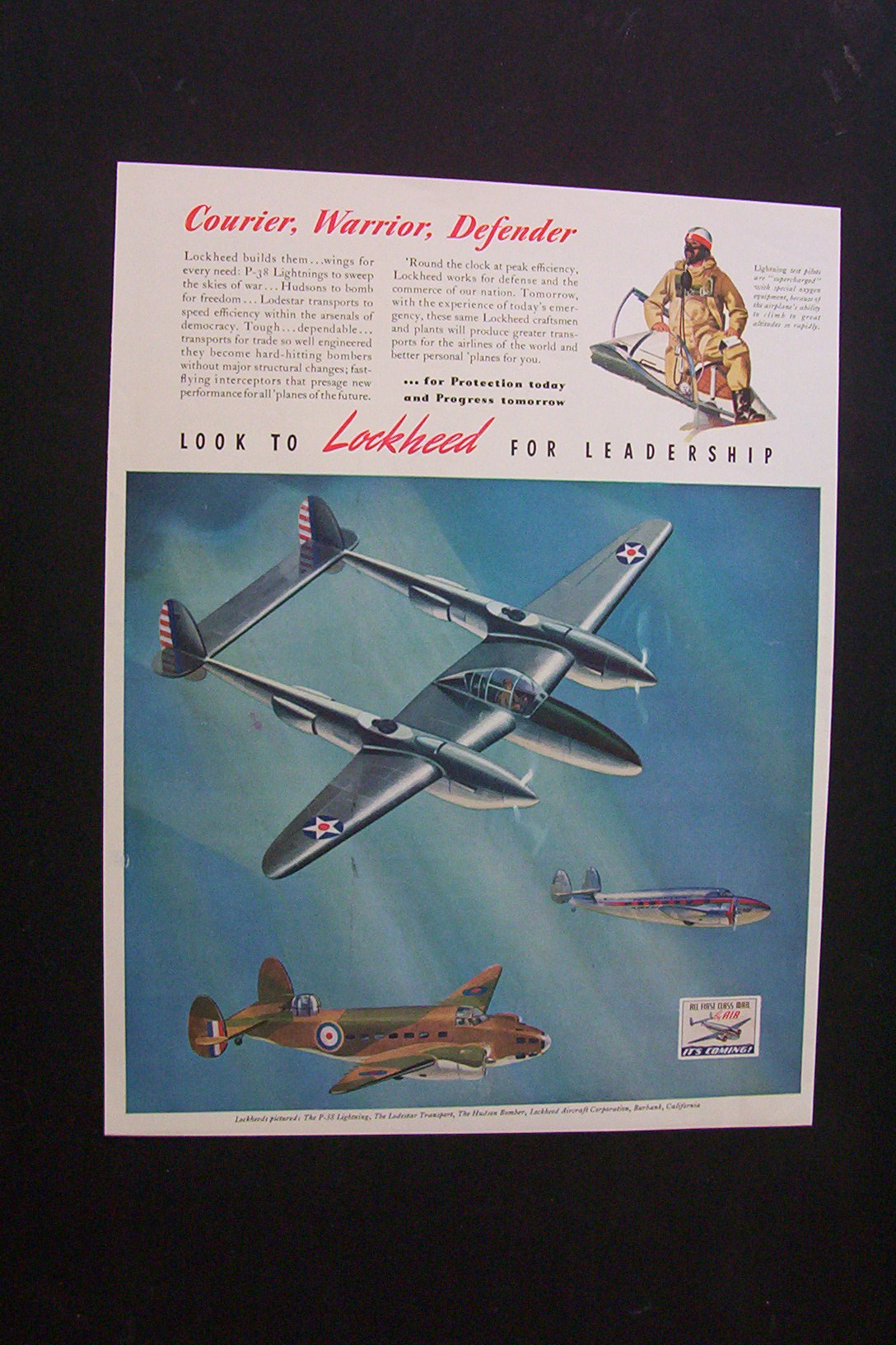 1941 Dual Ad: Lockheed & Borden's Evaporated Milk