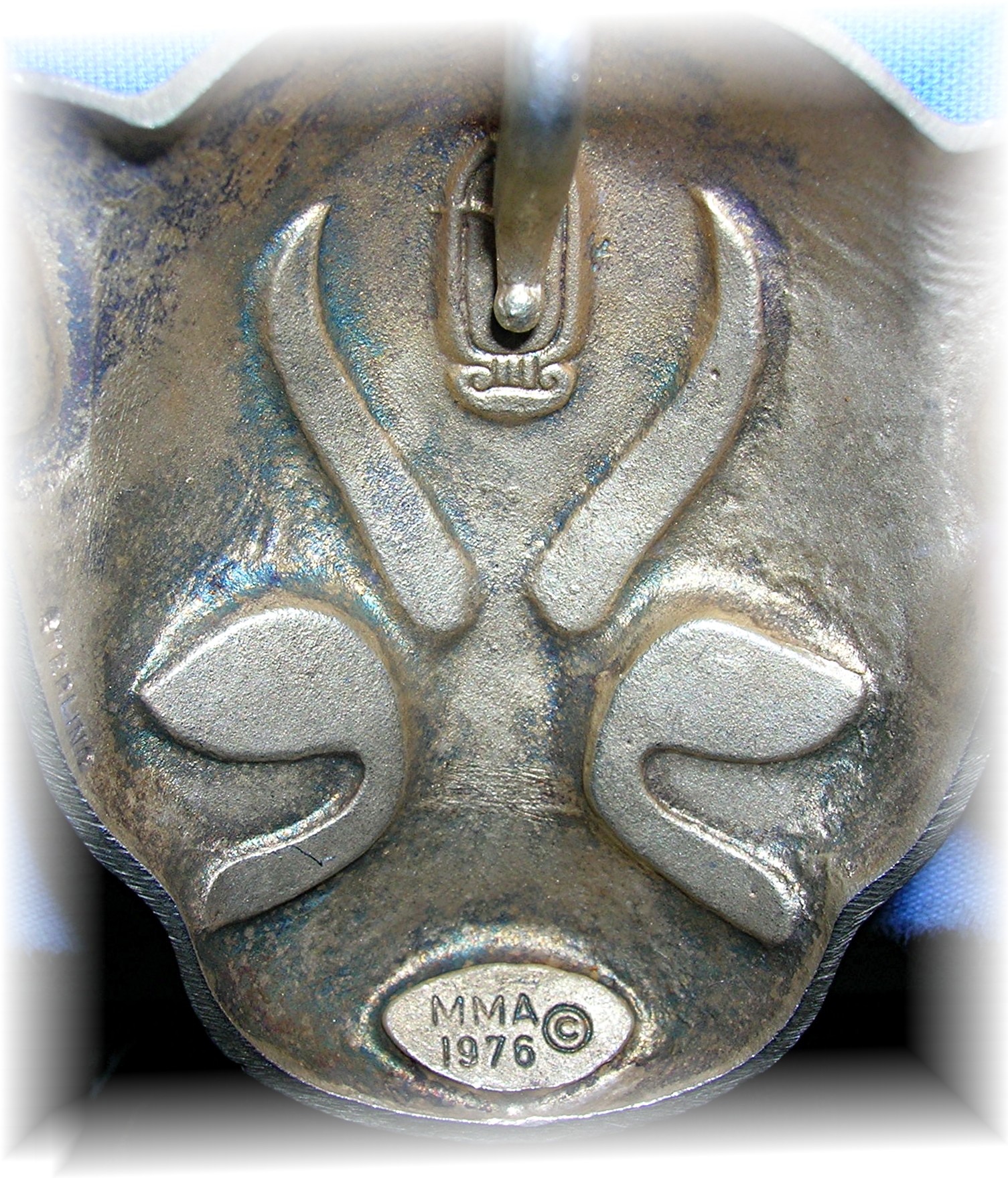 Enamel  Gold Over Sterling Silver Cat  Face Brooch