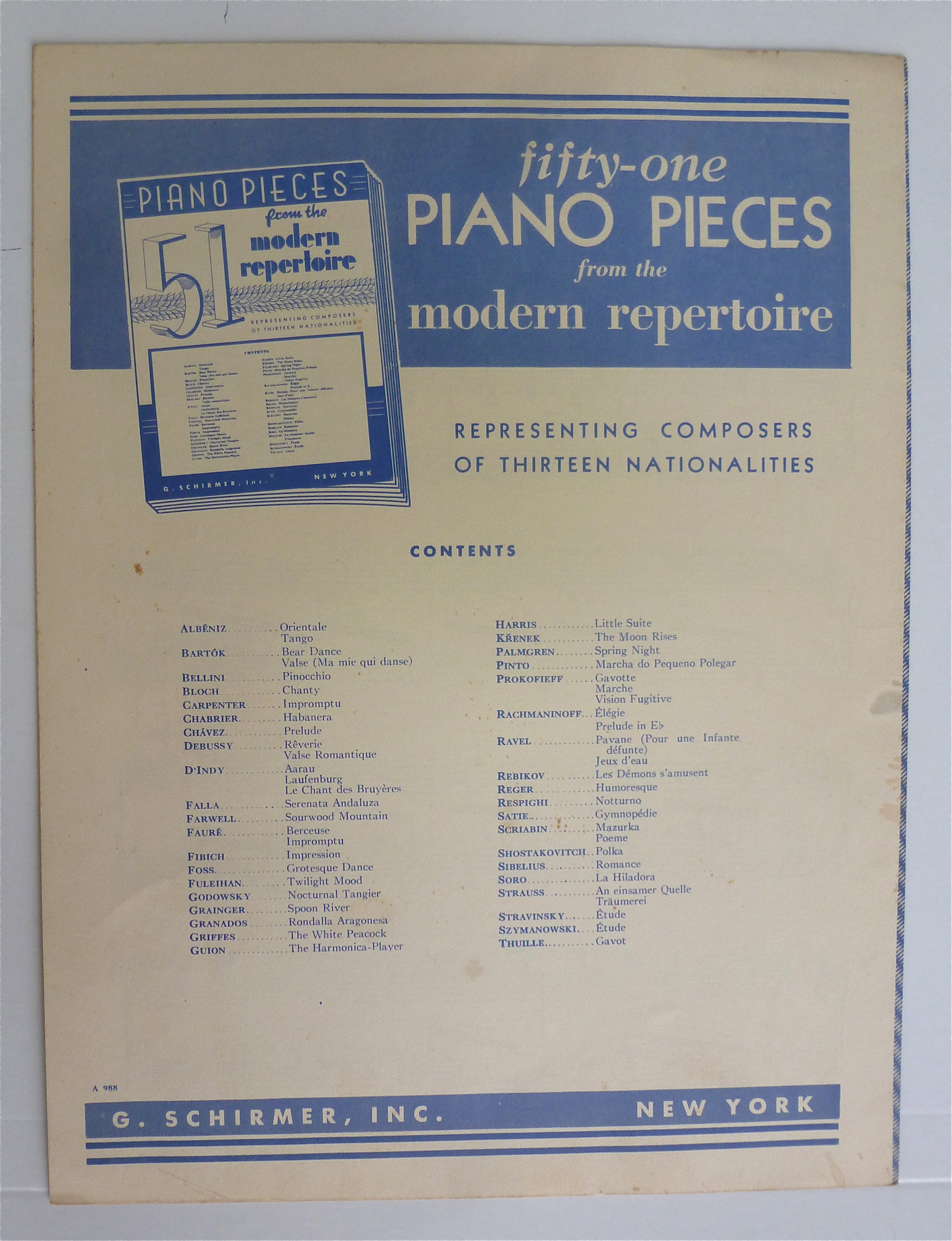 Sheet Music For 1950's Clair De Lune