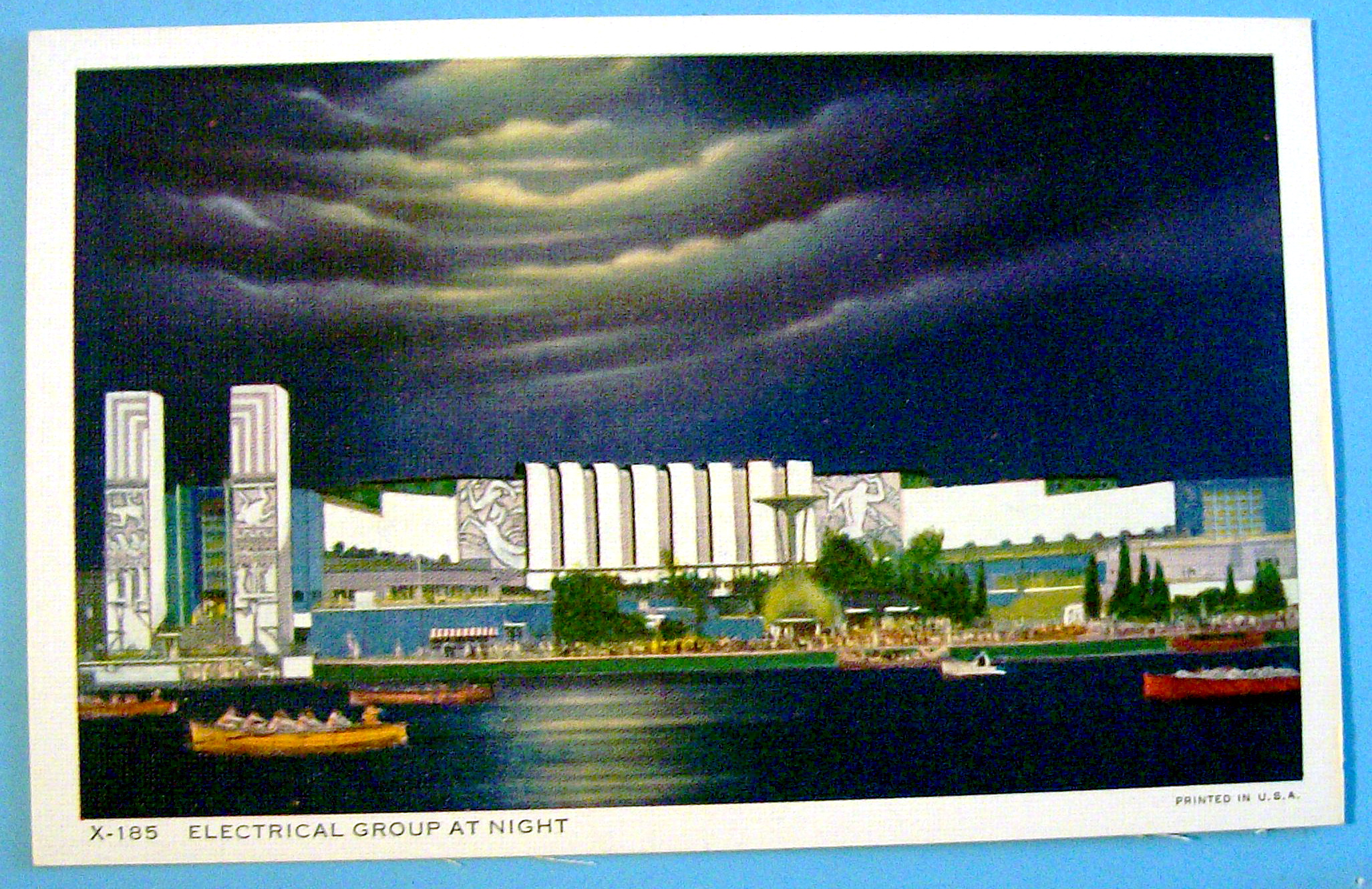Electrical Group At Night Postcard-Century Of Progress
