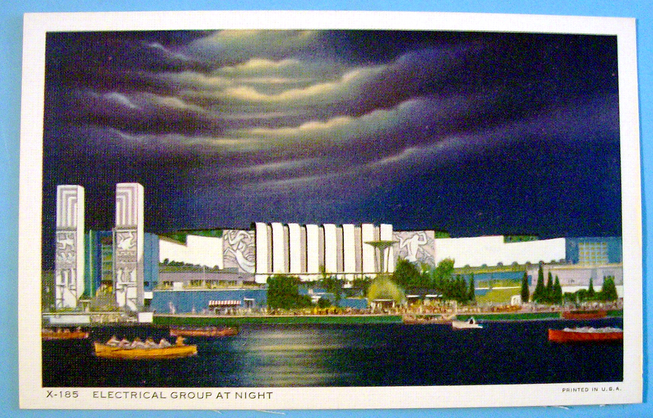 Electrical Group At Night Postcard-Century Of Progress