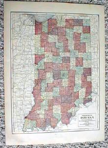 1911 Map of Illinois & Indiana Antique