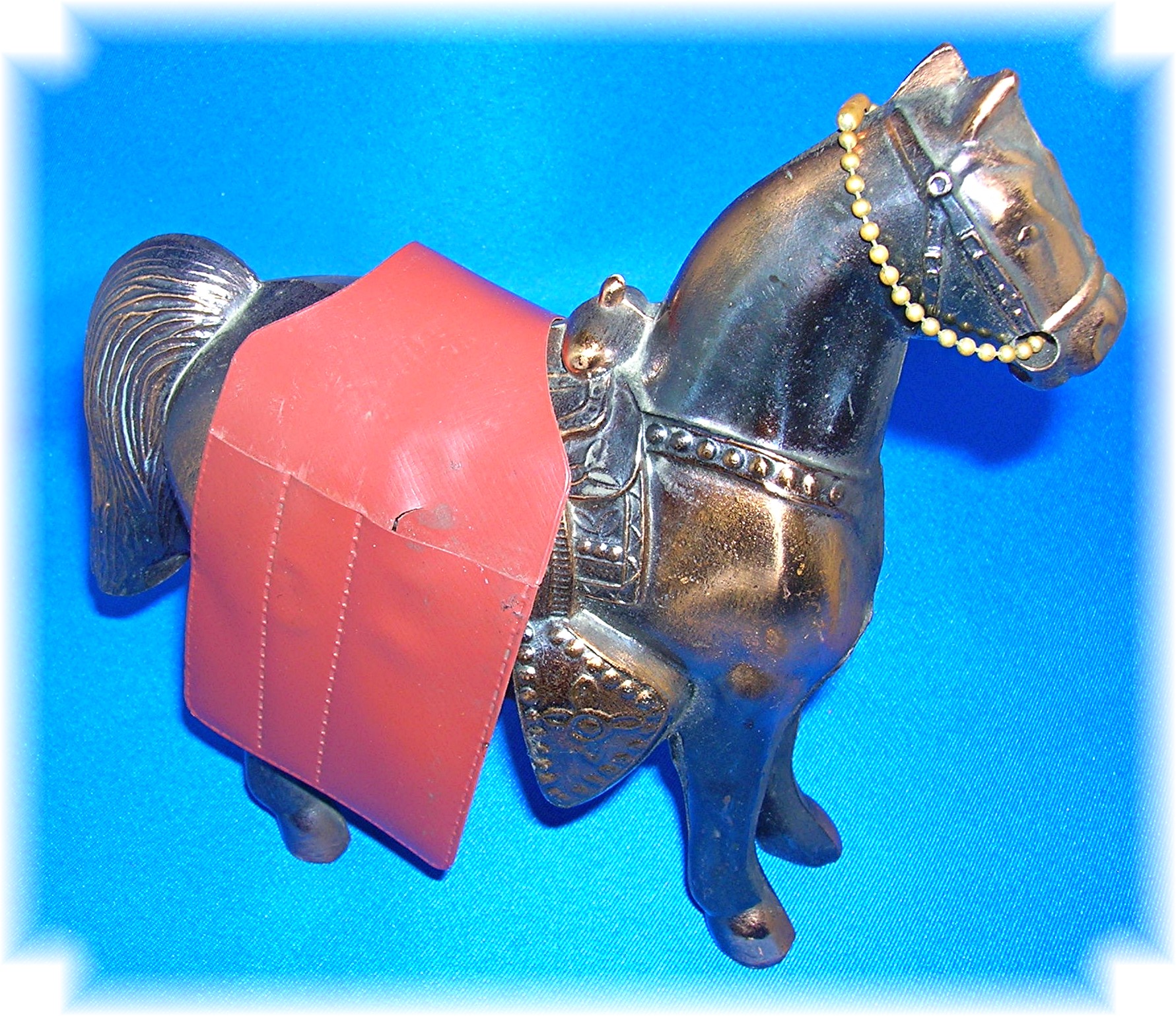 Vintage Circa 1950 Bronze Western Saddle Horse Statue..