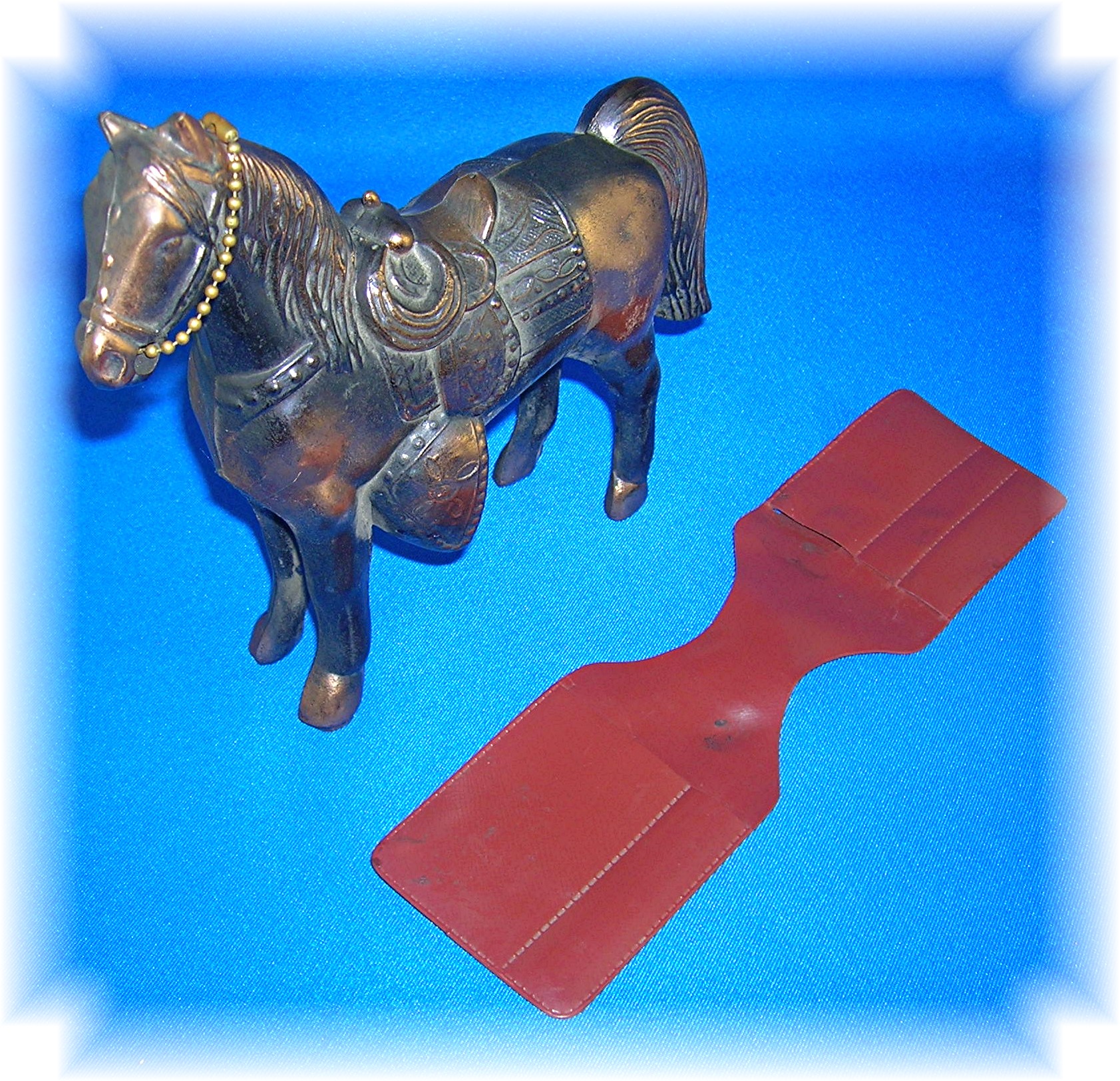 Vintage Circa 1950 Bronze Western Saddle Horse Statue..