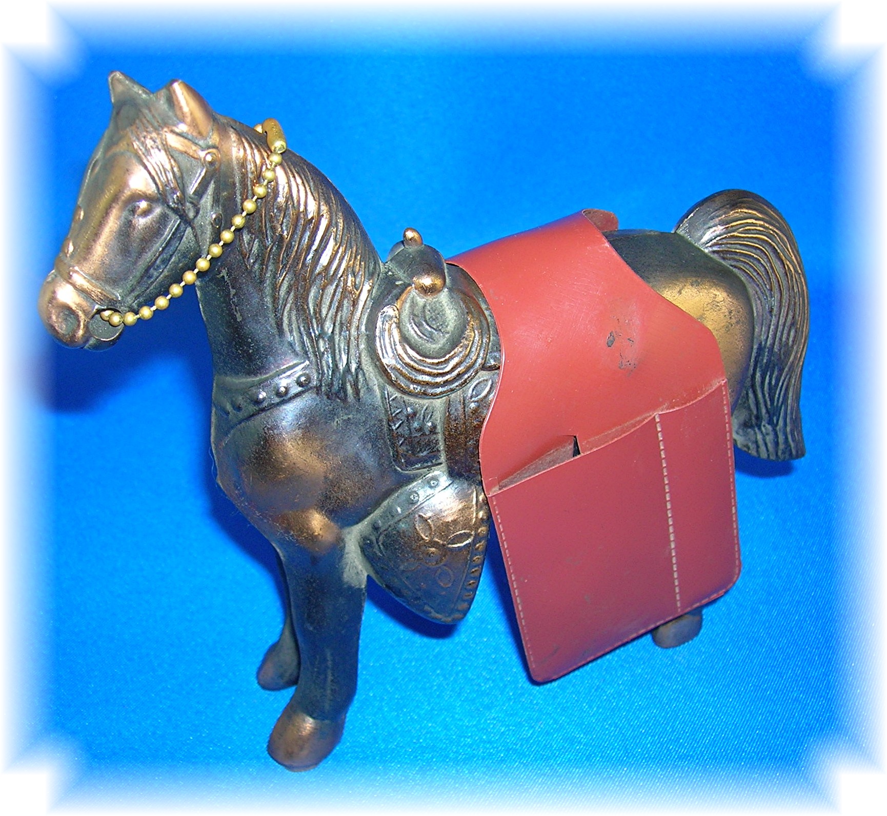 Vintage Circa 1950 Bronze Western Saddle Horse Statue..