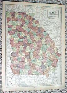 1911 Map of Georgia & Florida