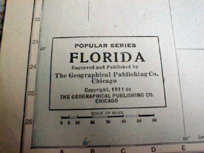 1911 Map of Georgia & Florida