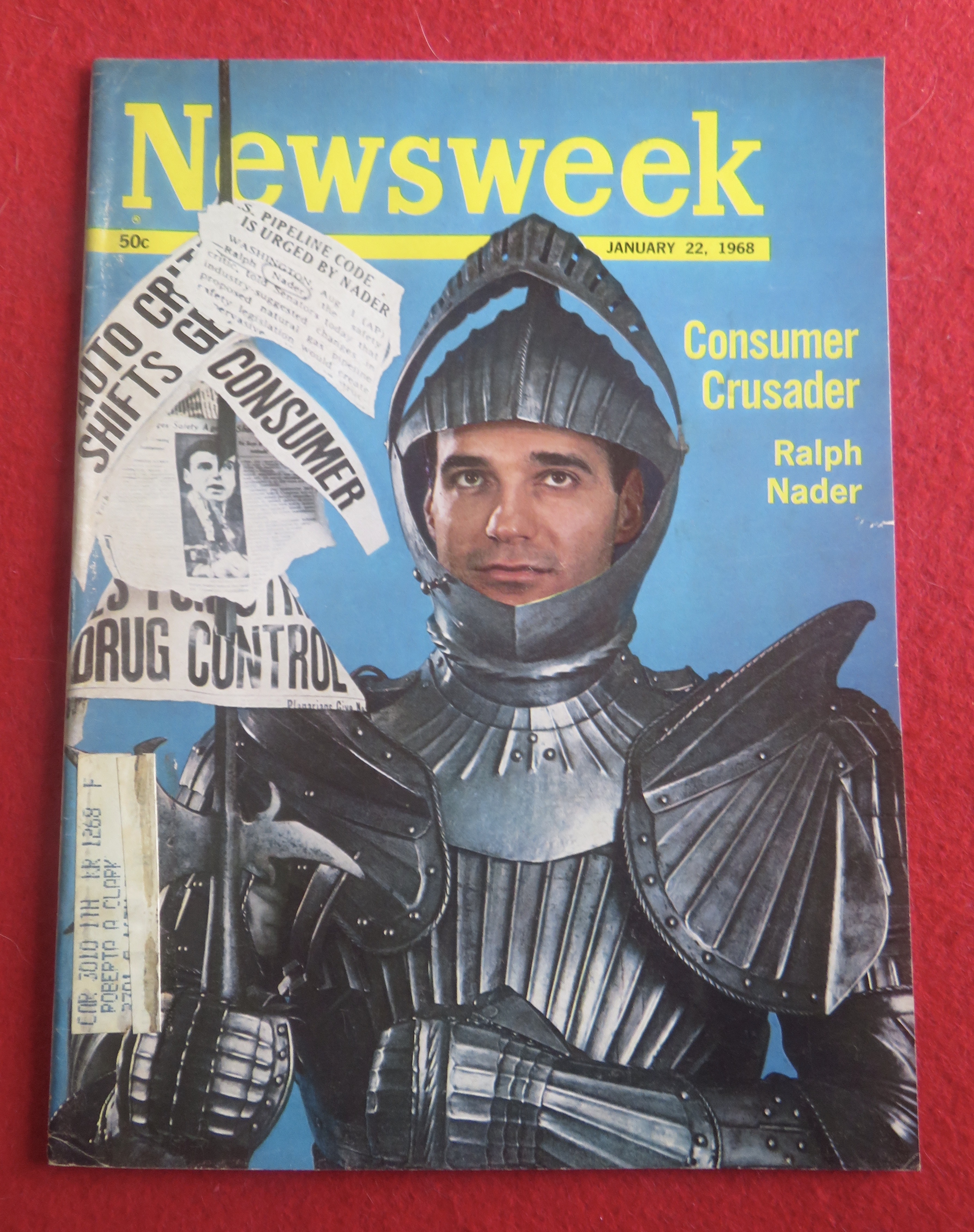 Newsweek Magazine January  22, 1968 Ralph Nader