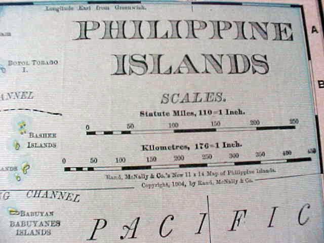 Map Philippine Islands 1912 Antique Luzon