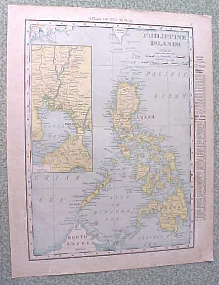Map Philippine Islands 1912 Antique Luzon
