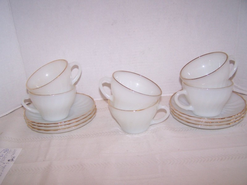 5 Anchor Hocking/Fire King Milk Glass Cups