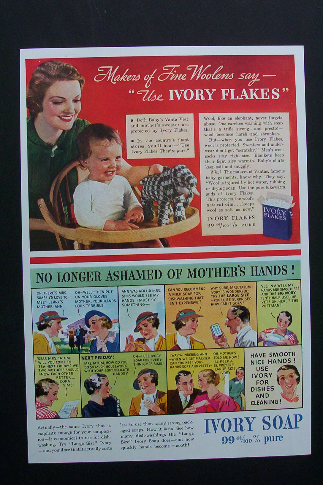 1935 Ivory Soap with No Longer Ashamed Of Mom's