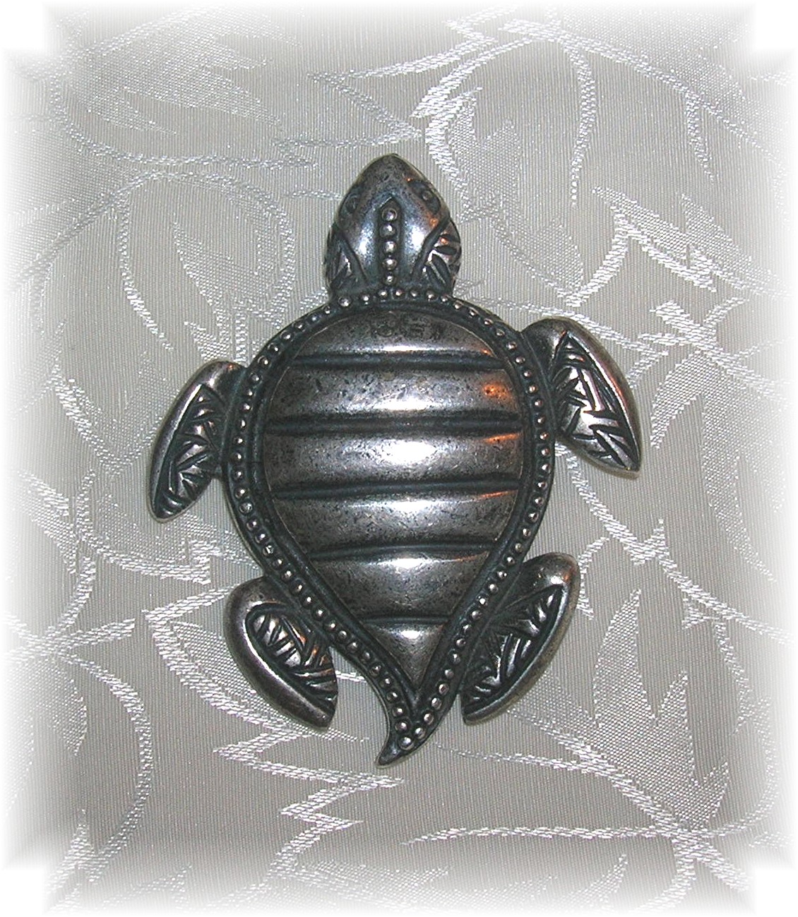 Silver Turtle Brooch Pin