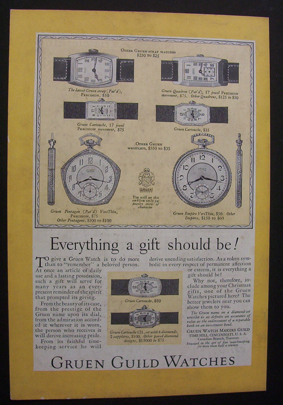 1926 Gruen Watches