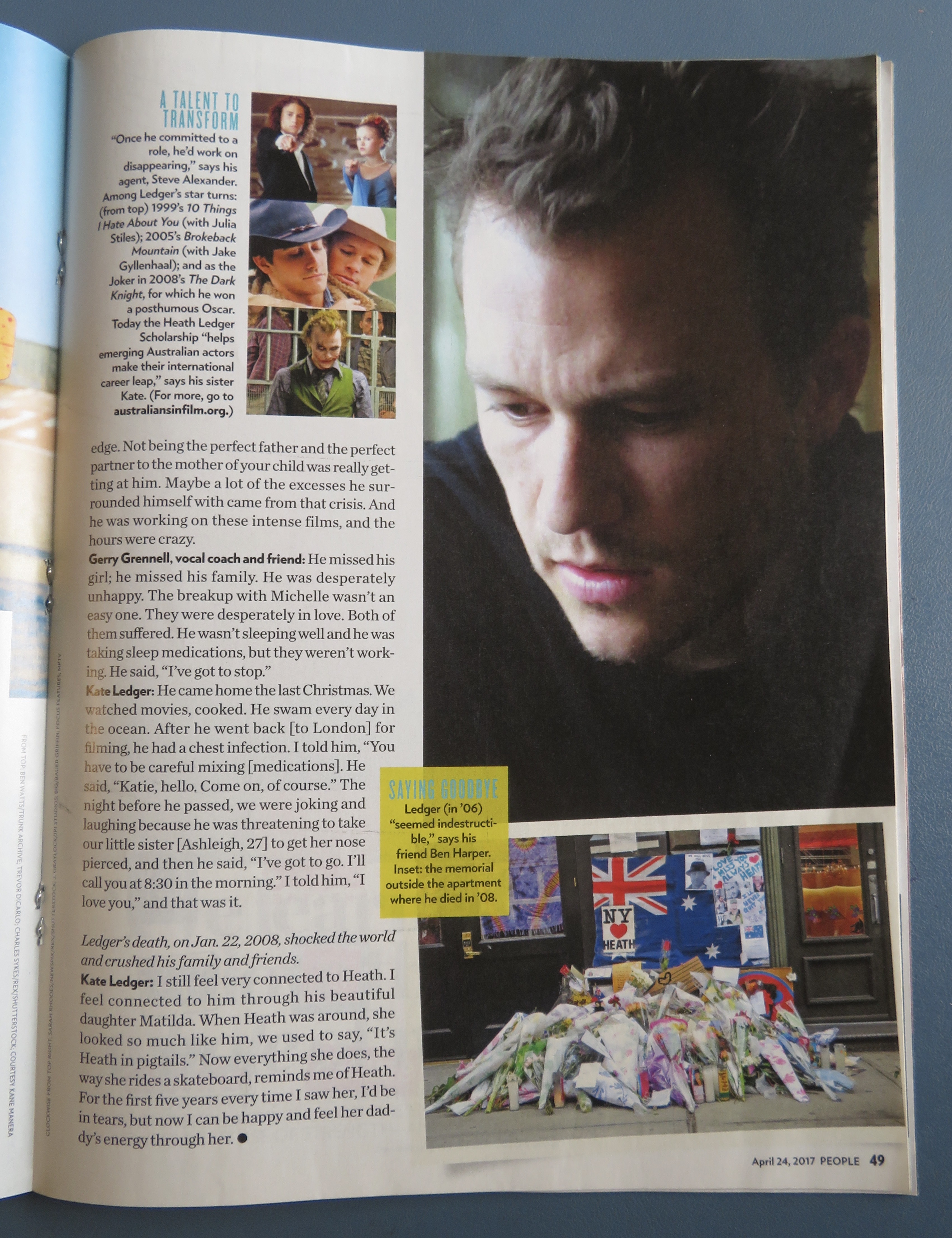 People Magazine April 24, 2017 Heath Ledger