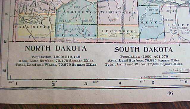 Map North Dakota South Dakota Arkansas 1901