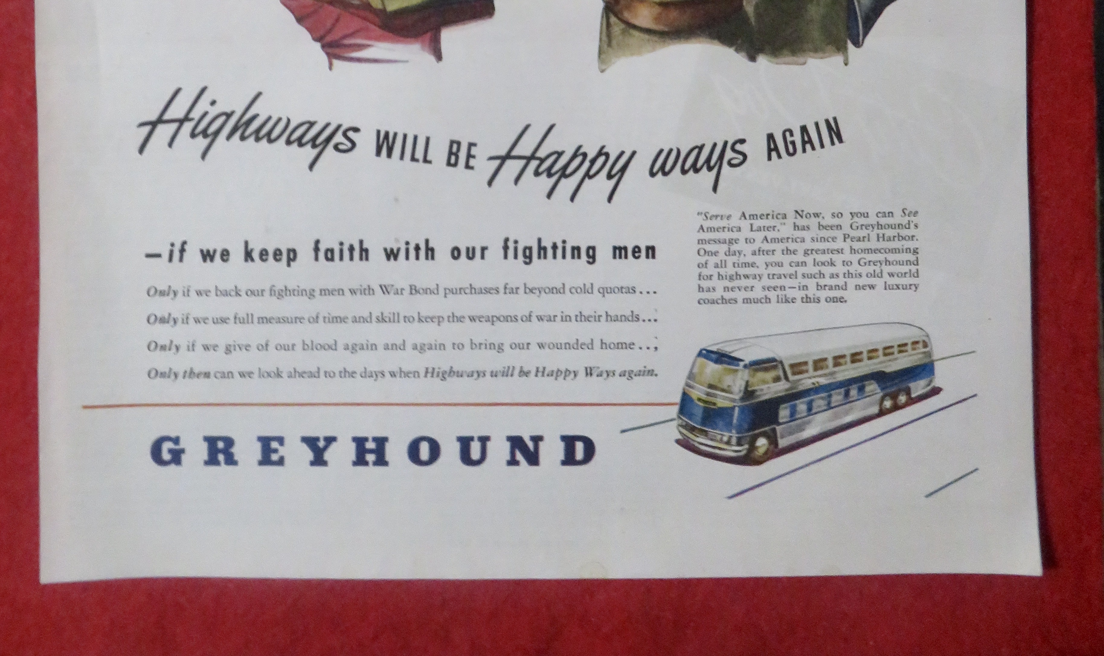 1948 Greyhound with Woman Welcoming Soldier Home