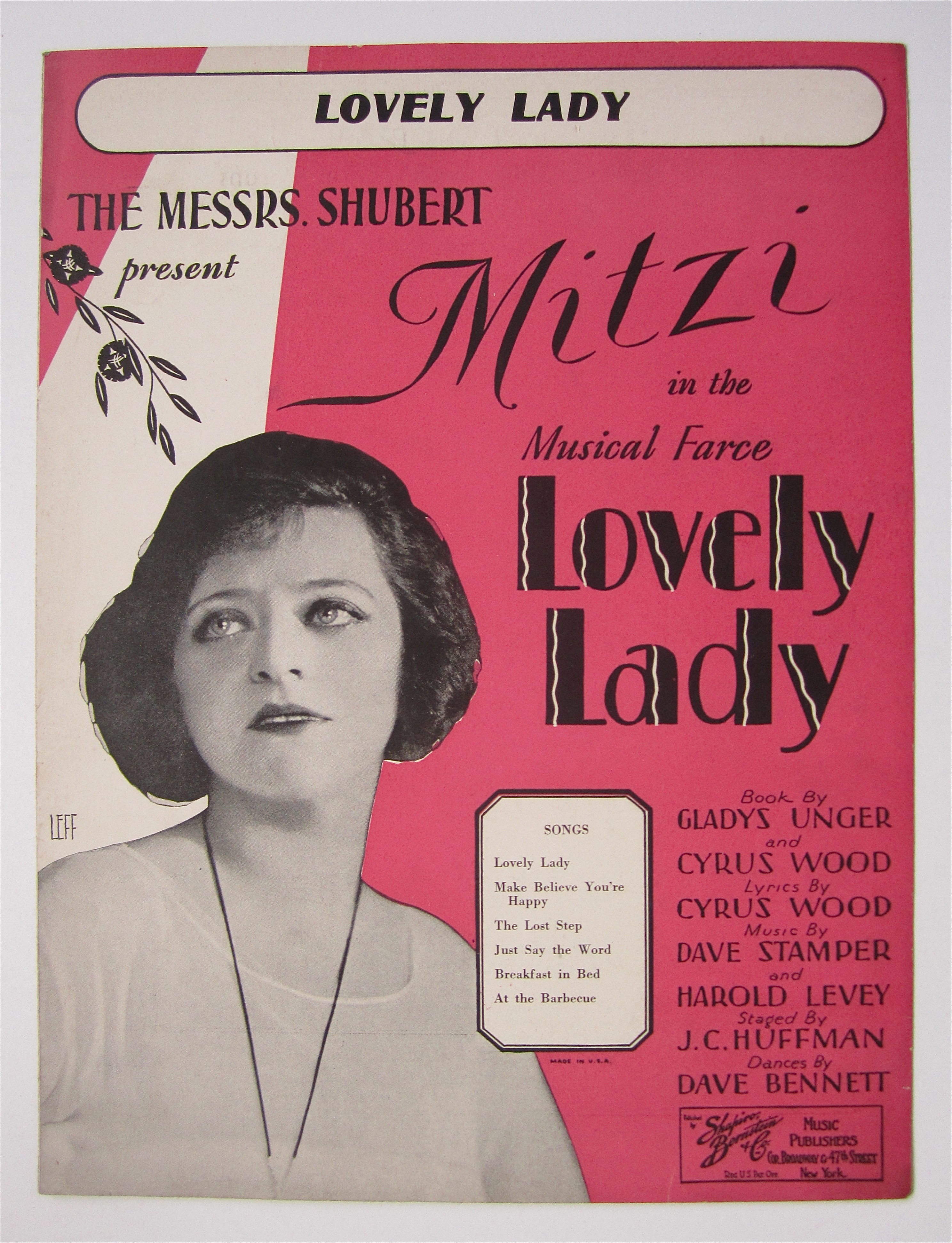 Sheet Music 1927 Lovely Lady