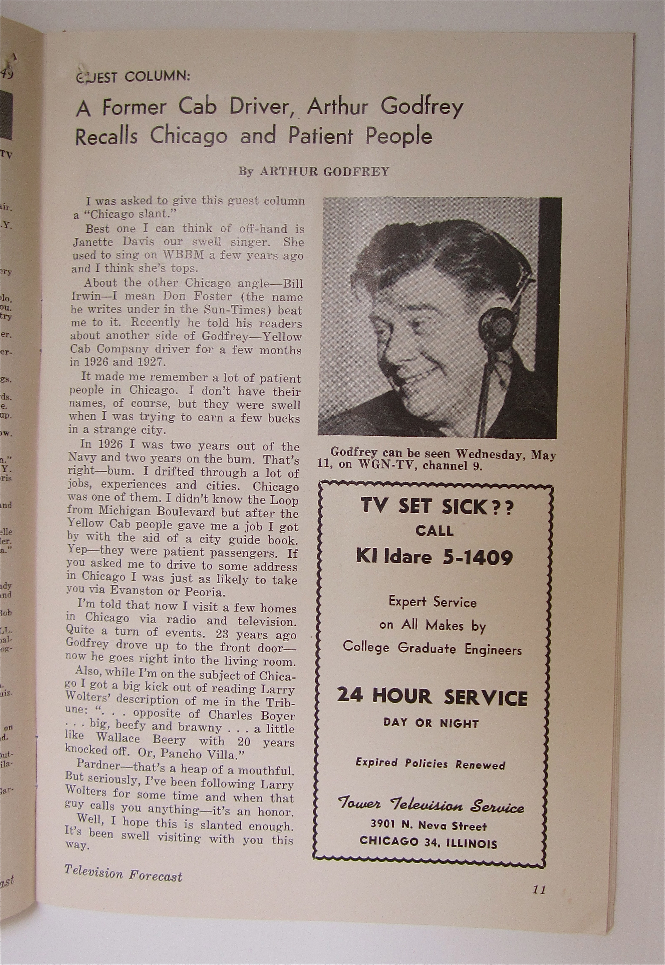 Television Forecast May 7, 1949 A TV Show Is Born