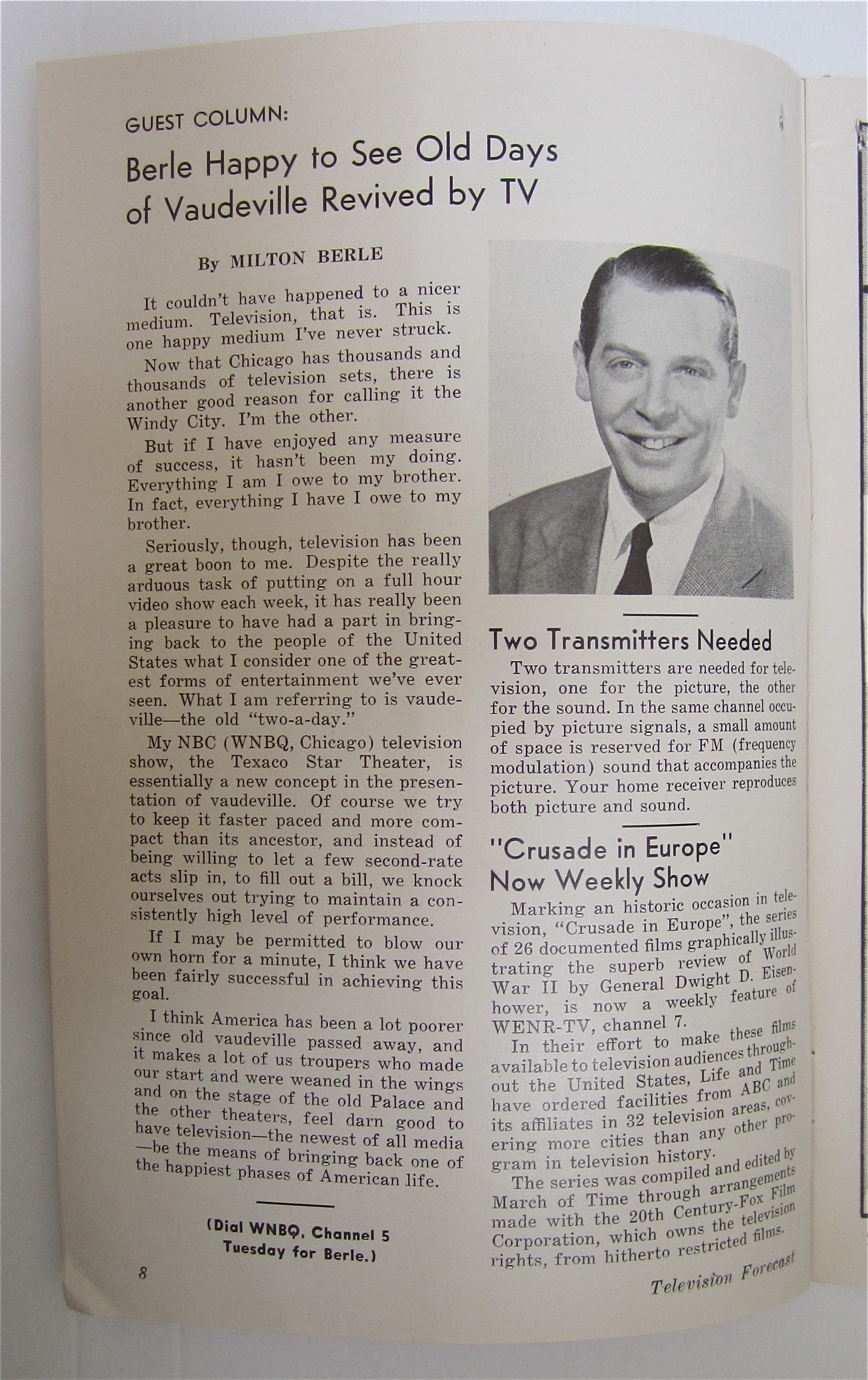 Television Forecast May 7, 1949 A TV Show Is Born