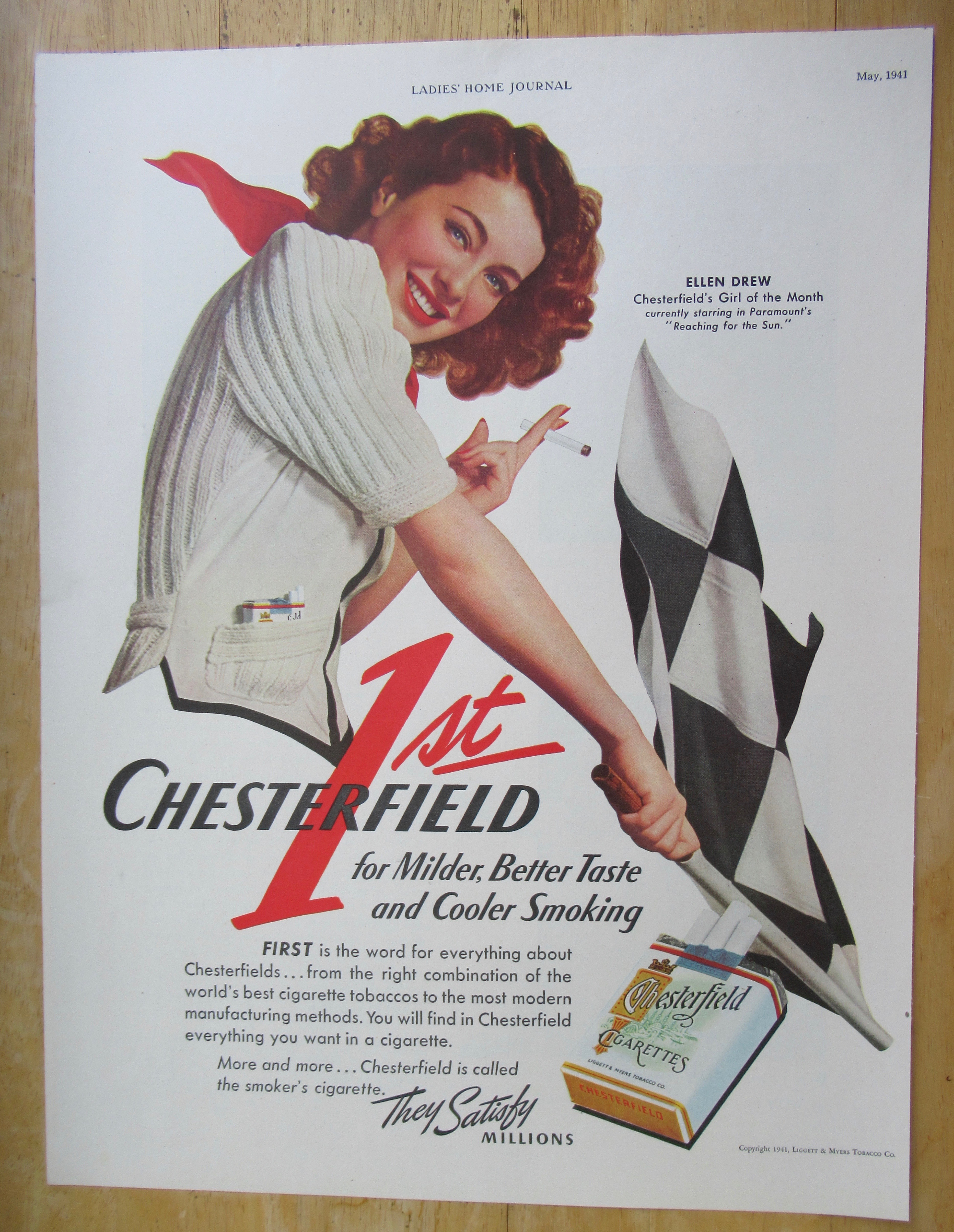 1941 Chesterfield Cigarettes with Ellen Drew