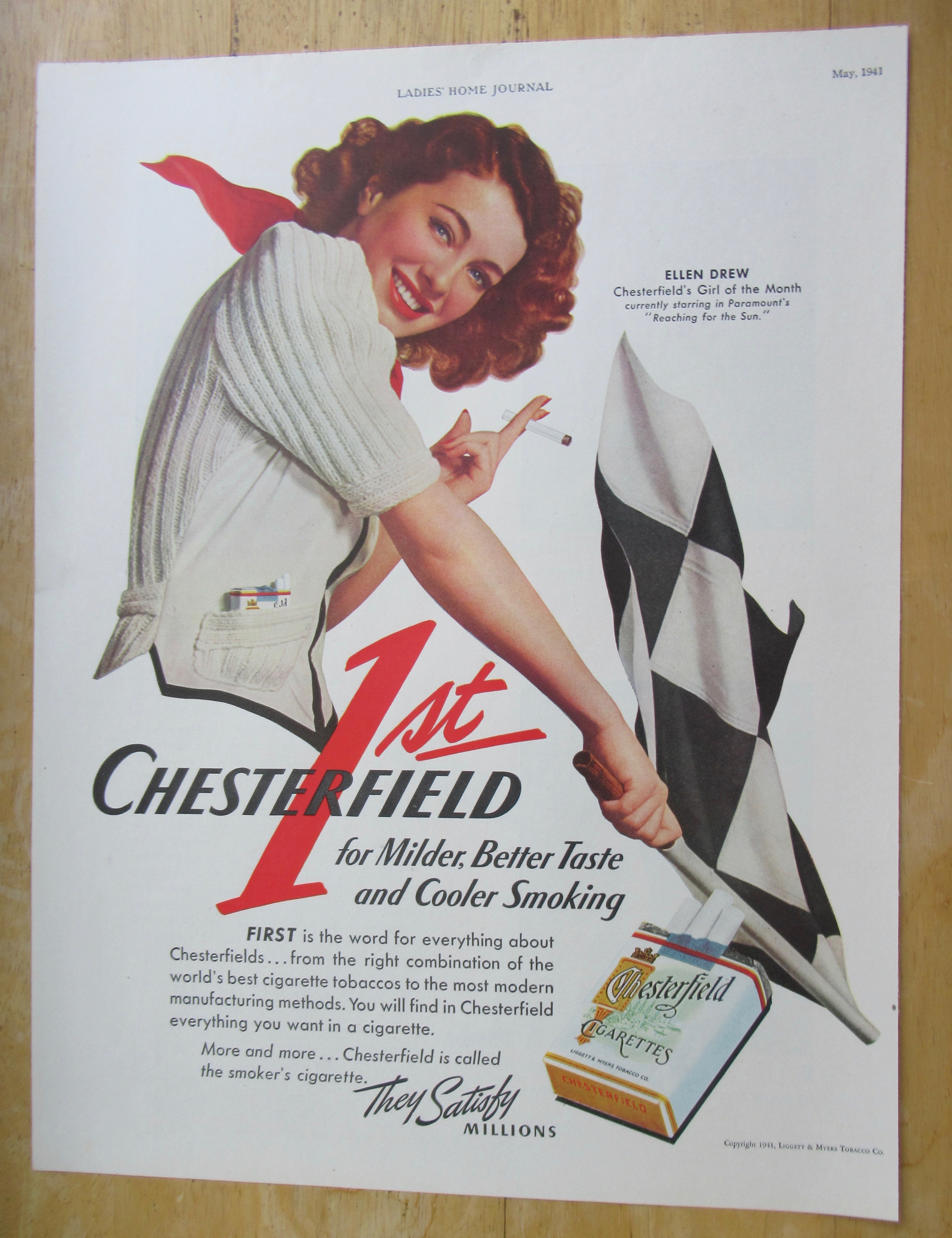 1941 Chesterfield Cigarettes with Ellen Drew