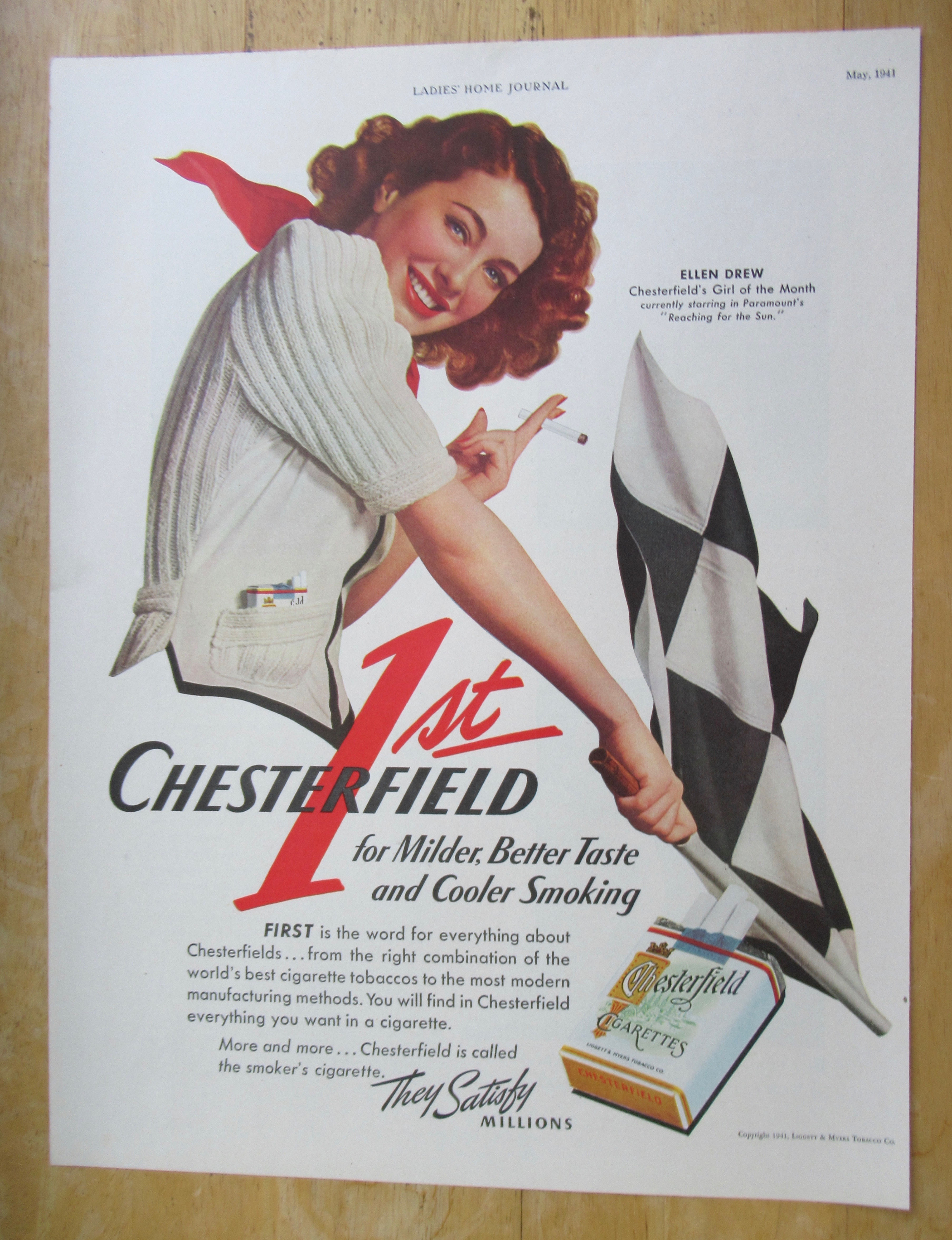 1941 Chesterfield Cigarettes with Ellen Drew