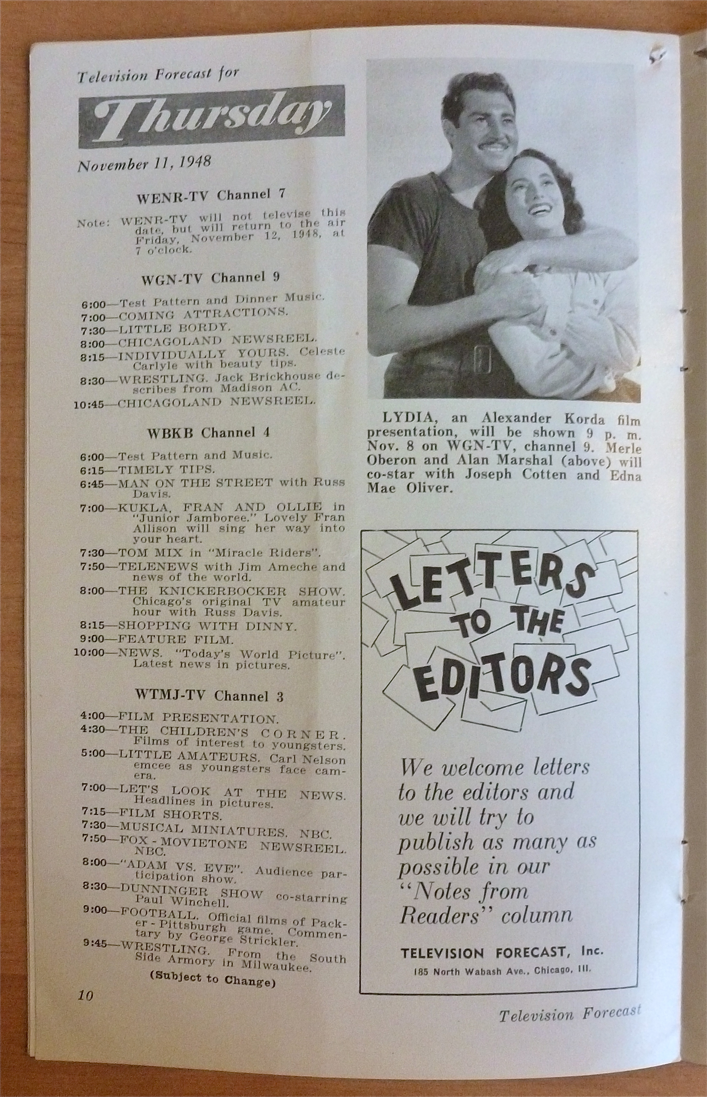 1948 Chicago Television Forecast Vol.1-#27 Joe Wilson
