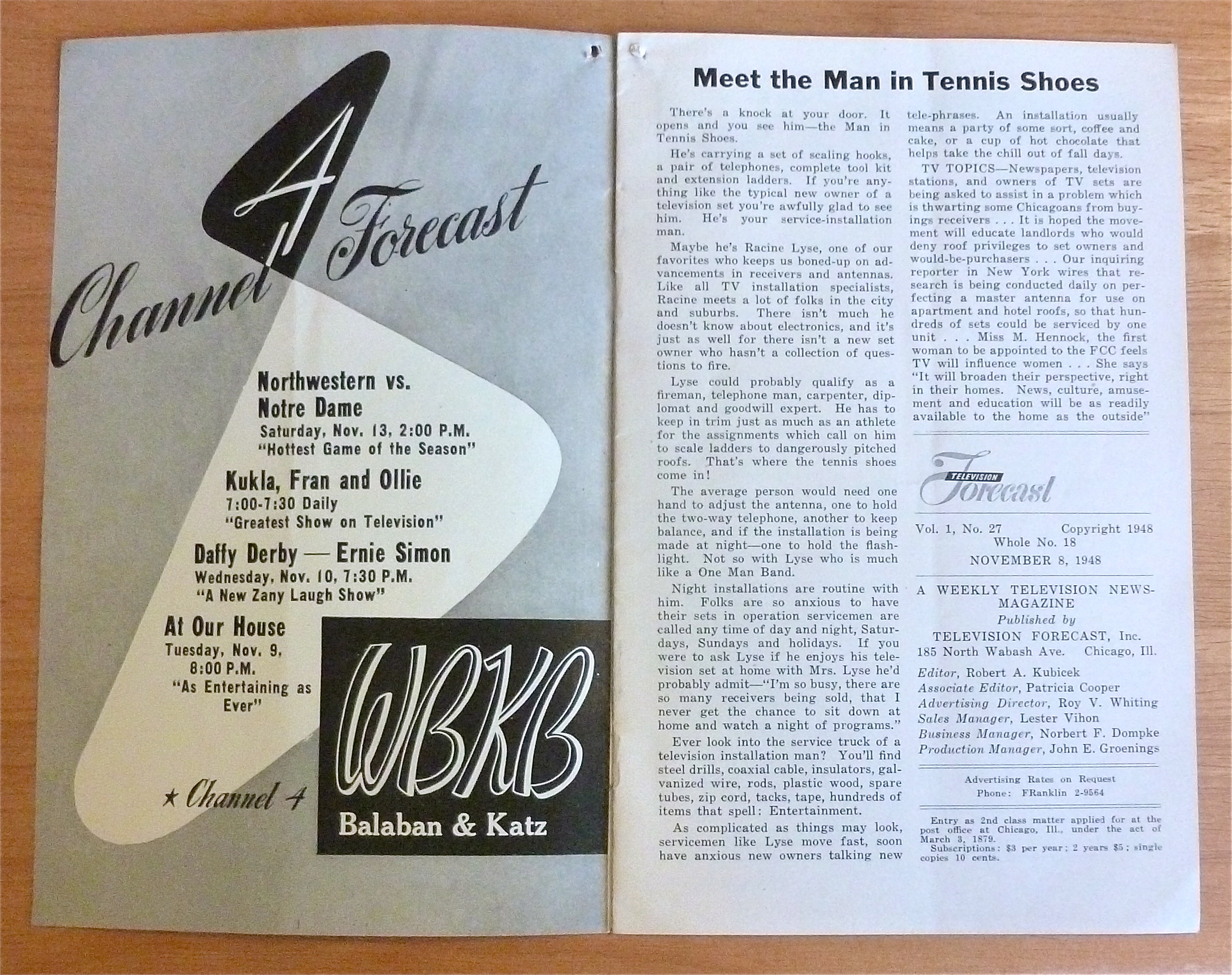 1948 Chicago Television Forecast Vol.1-#27 Joe Wilson
