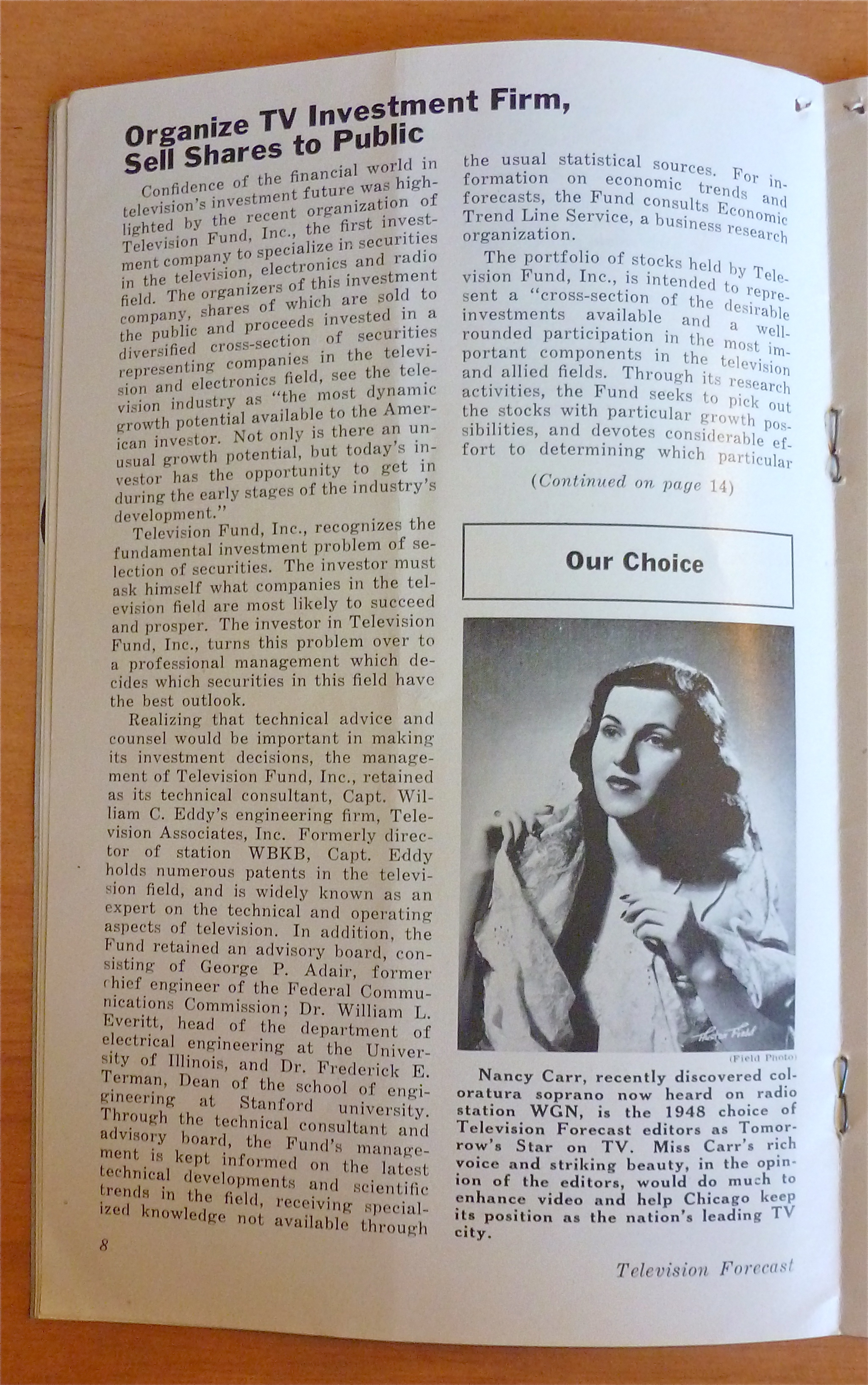 1948 Chicago Television Forecast Vol.1-#27 Joe Wilson