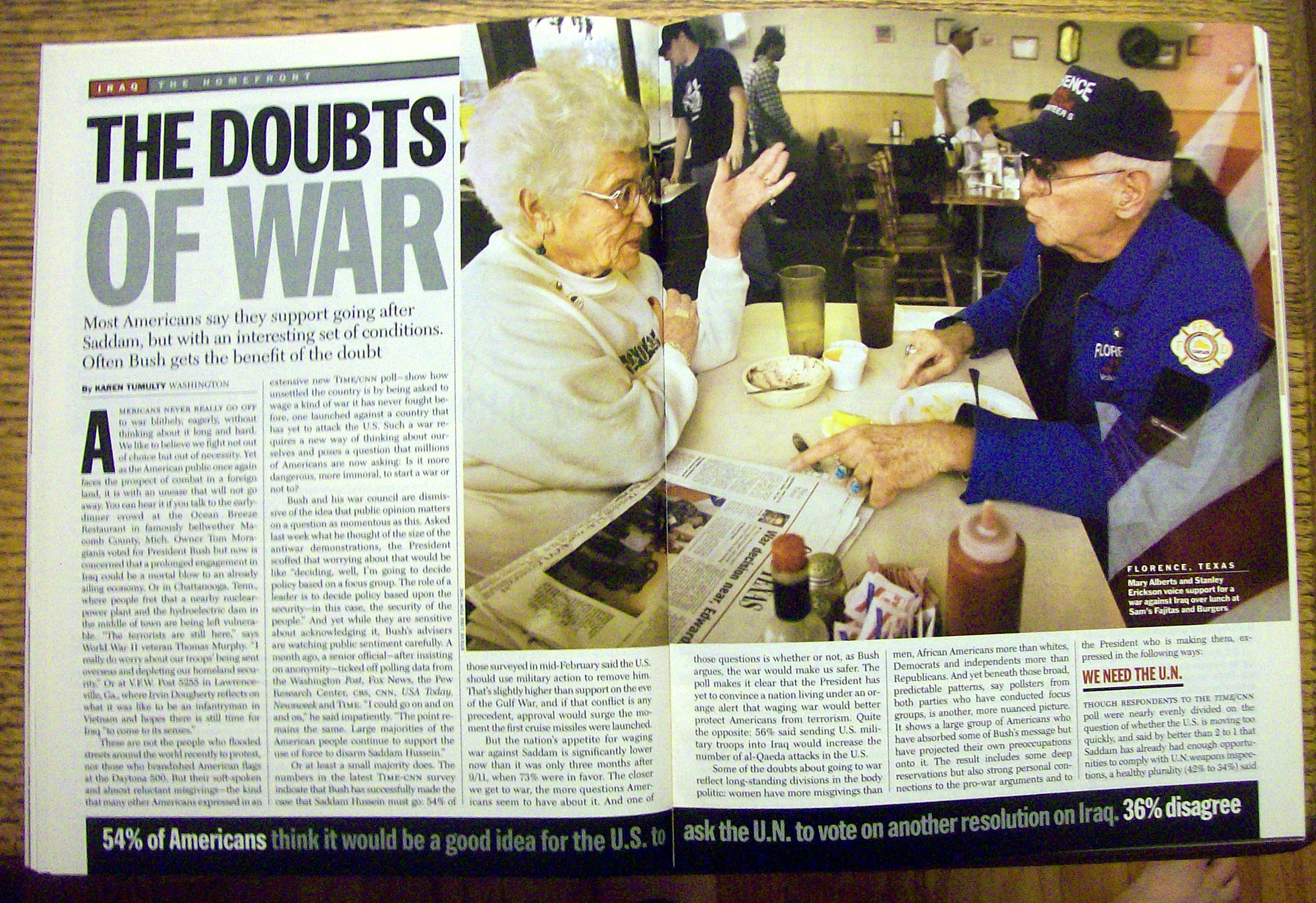 Time Magazine May 3, 2003 Do You Want This War?