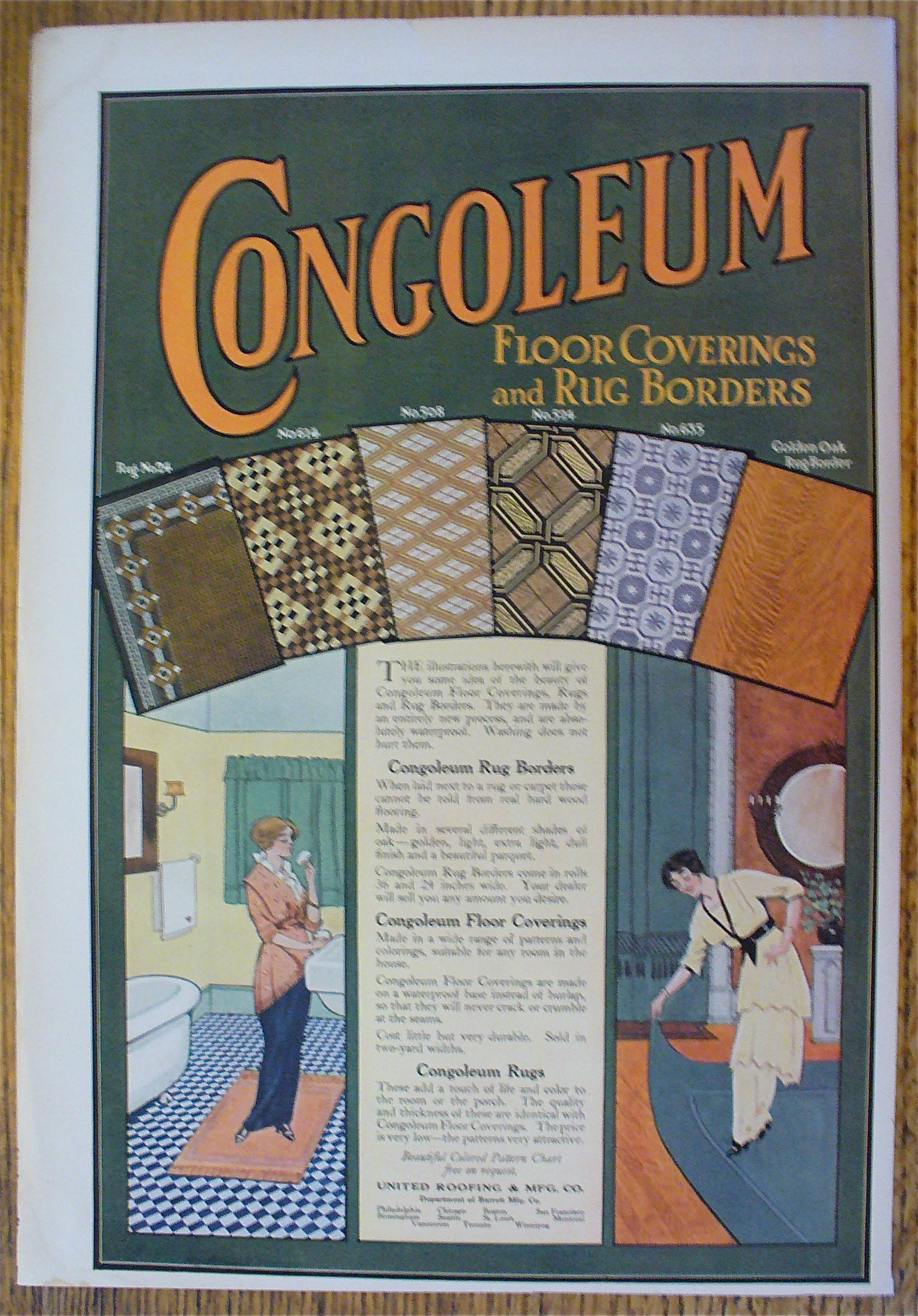 1914 Congoleum Floor Coverings & Rug Borders