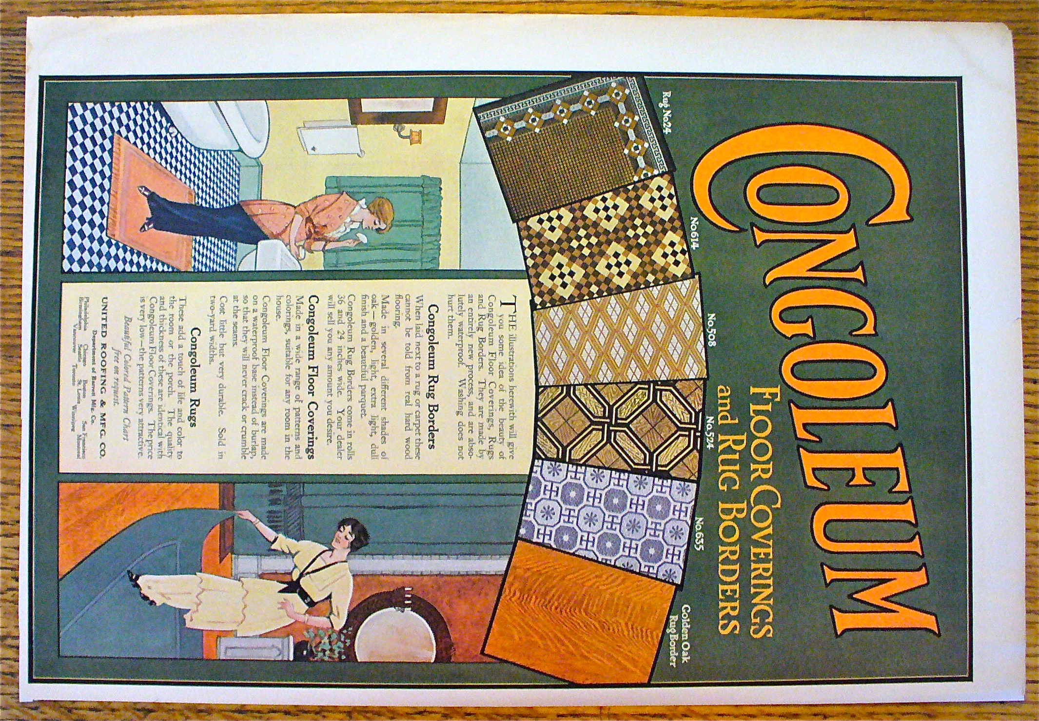 1914 Congoleum Floor Coverings & Rug Borders