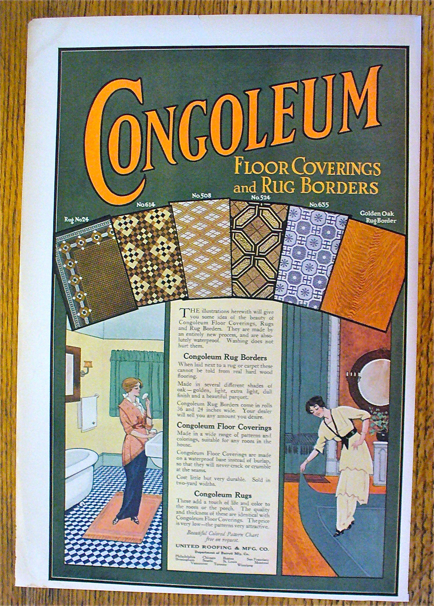 1914 Congoleum Floor Coverings & Rug Borders