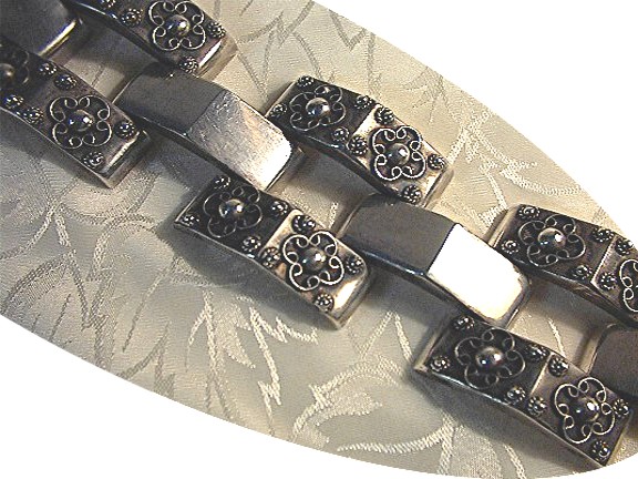 1940s Wide Mexican Silver Bracelet