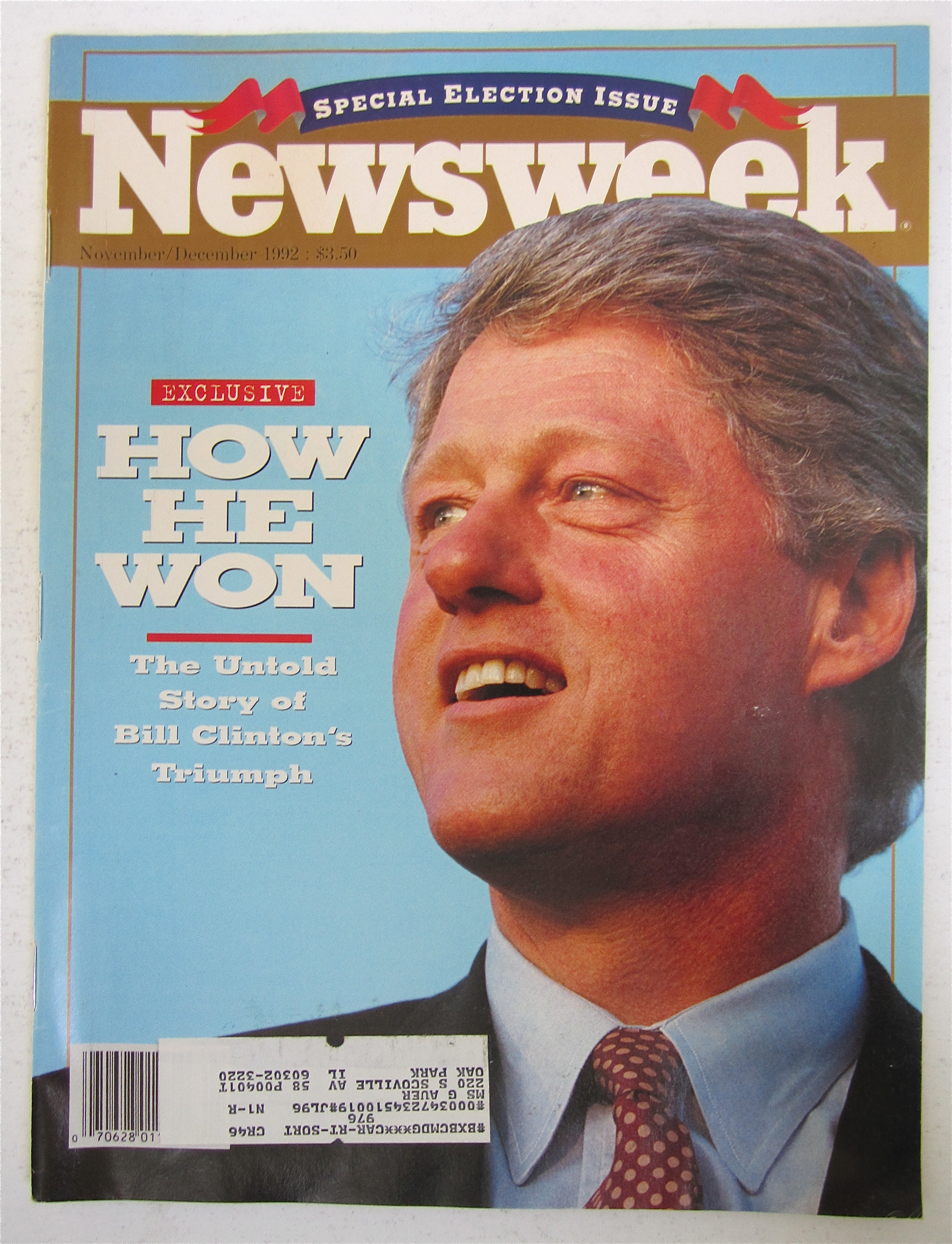 Newsweek Magazine November/December 1992 Bill Clinton