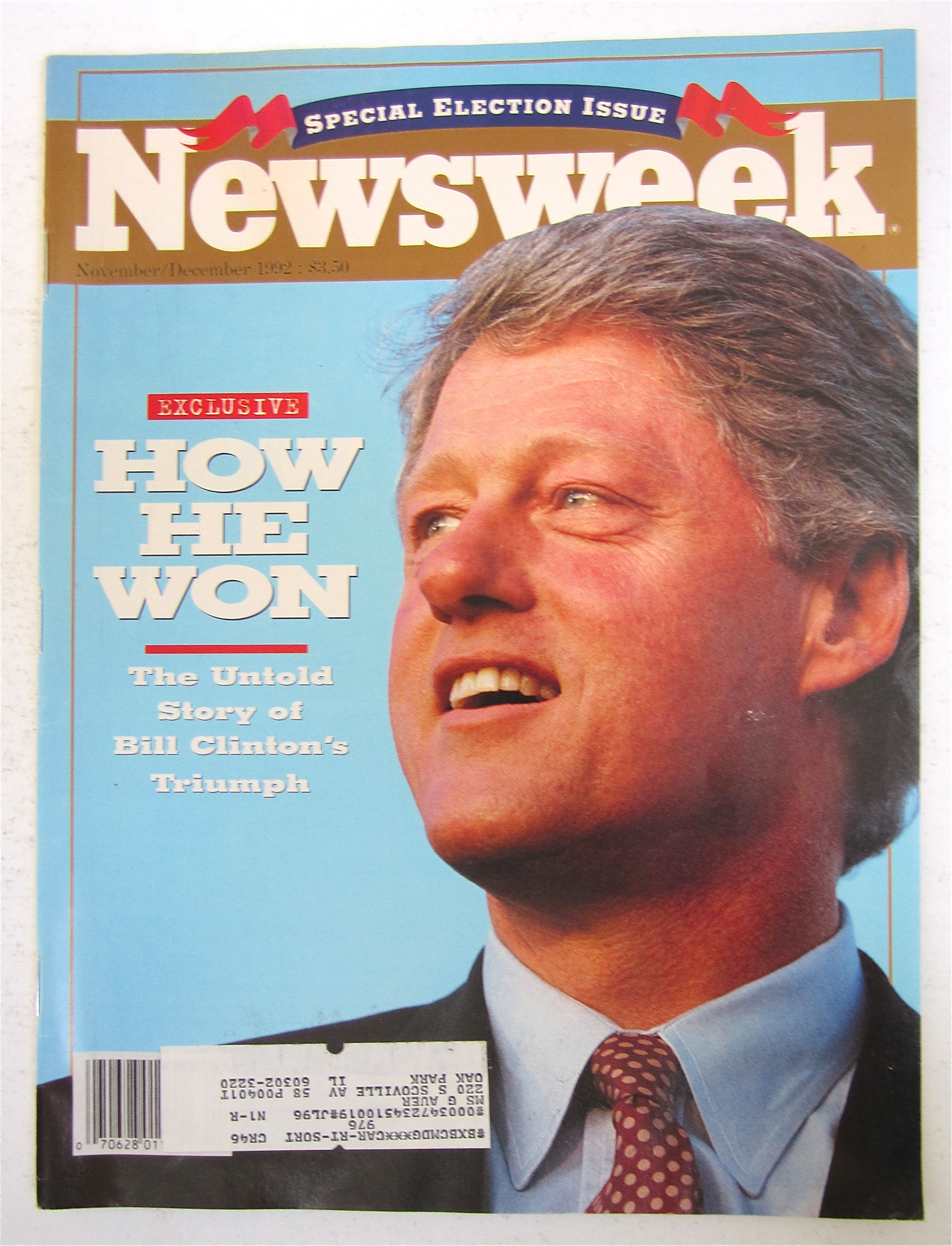Newsweek Magazine November/December 1992 Bill Clinton
