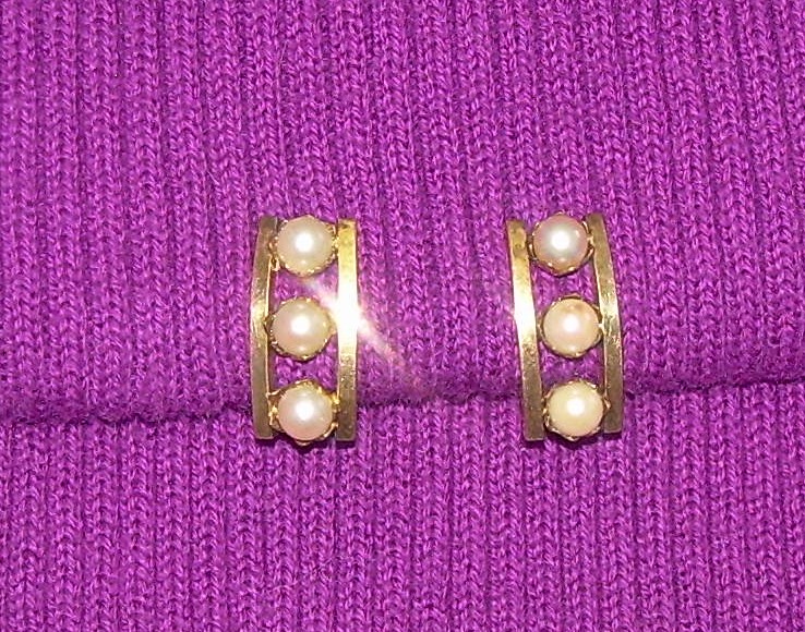 1/20 12K GF Genuine Pearl Clip Earrings