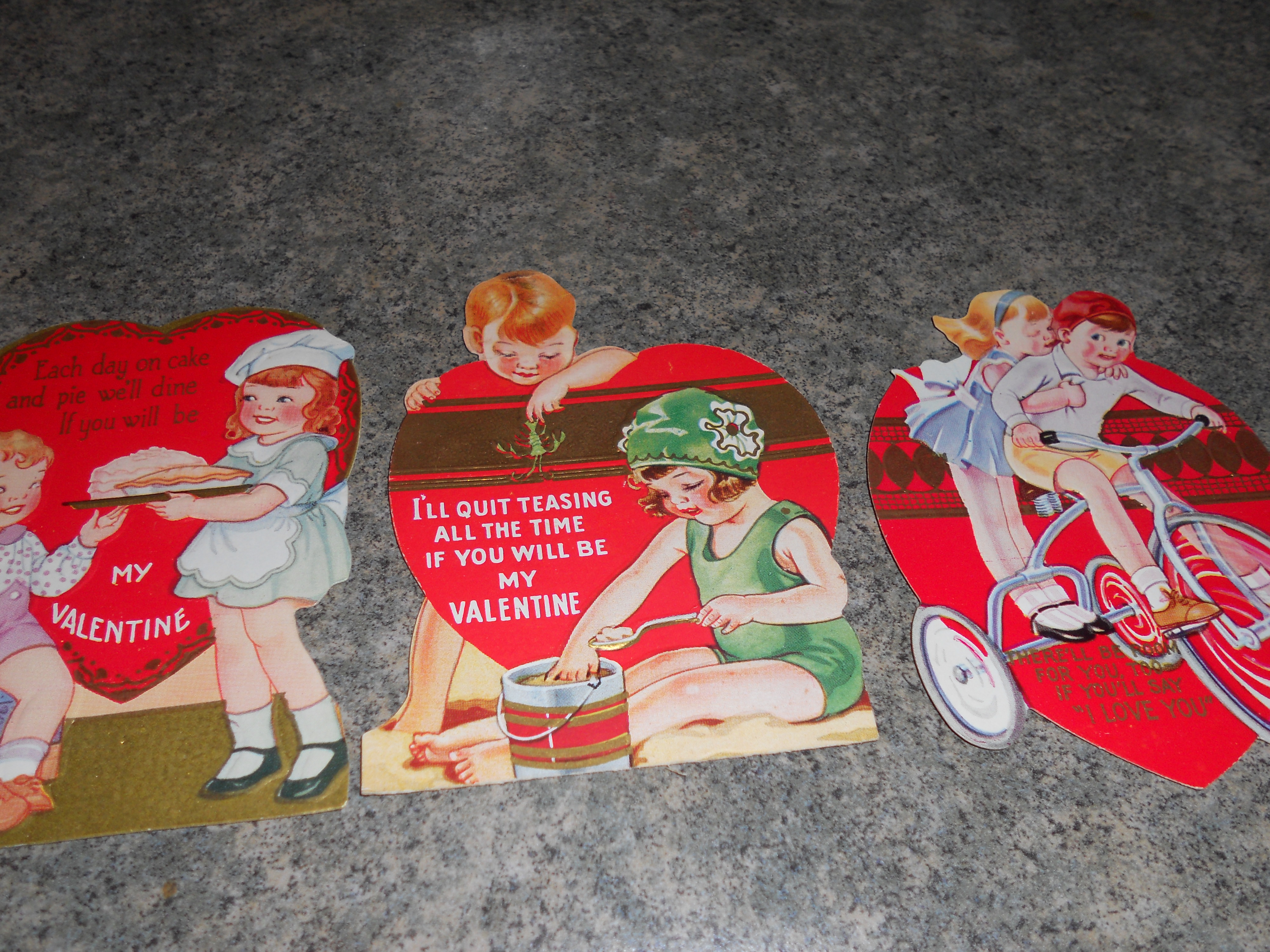 Valentine Cards Lot of 3 Earlier