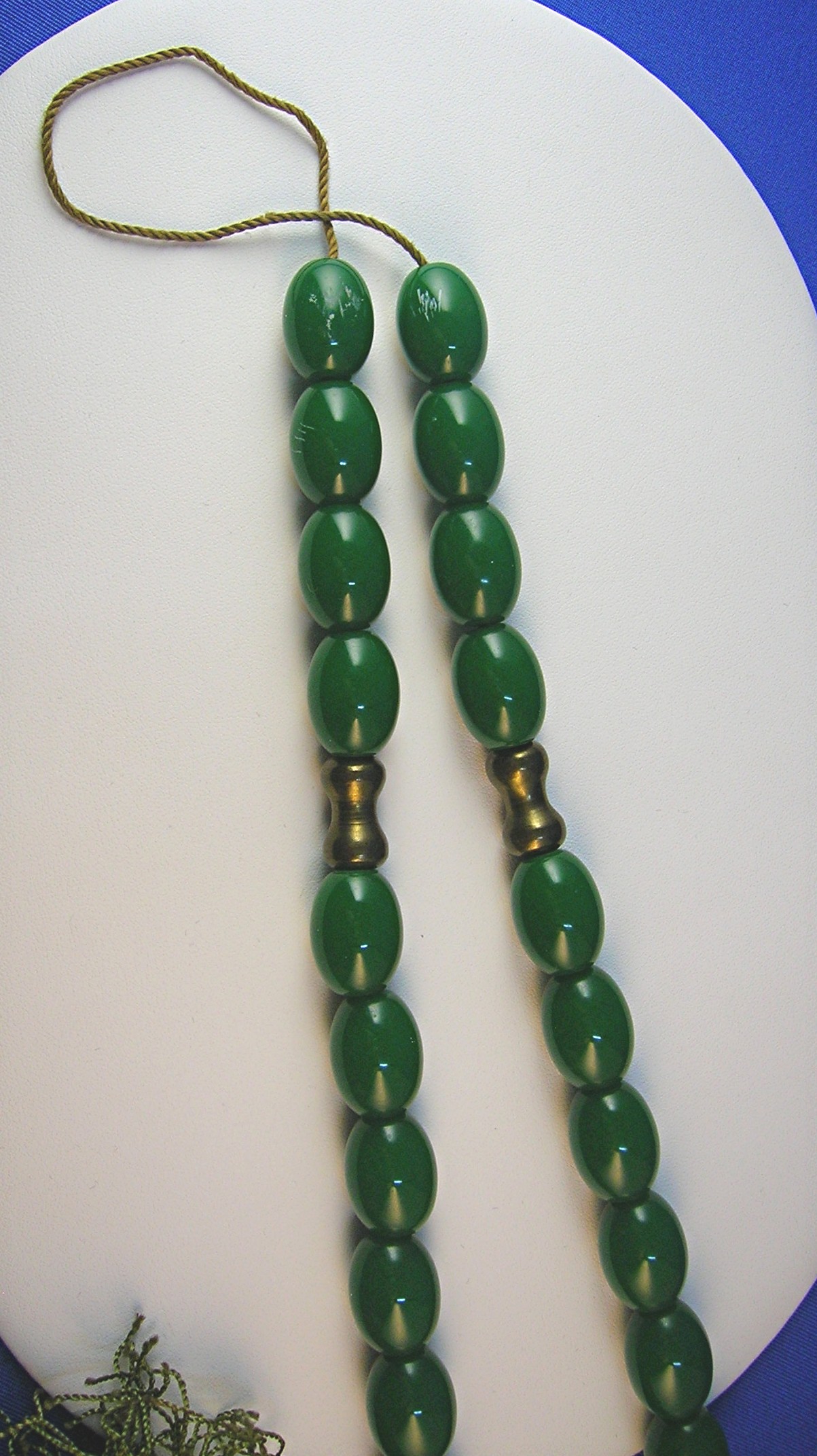 Amber Green Prayer Beads Silk Tassel