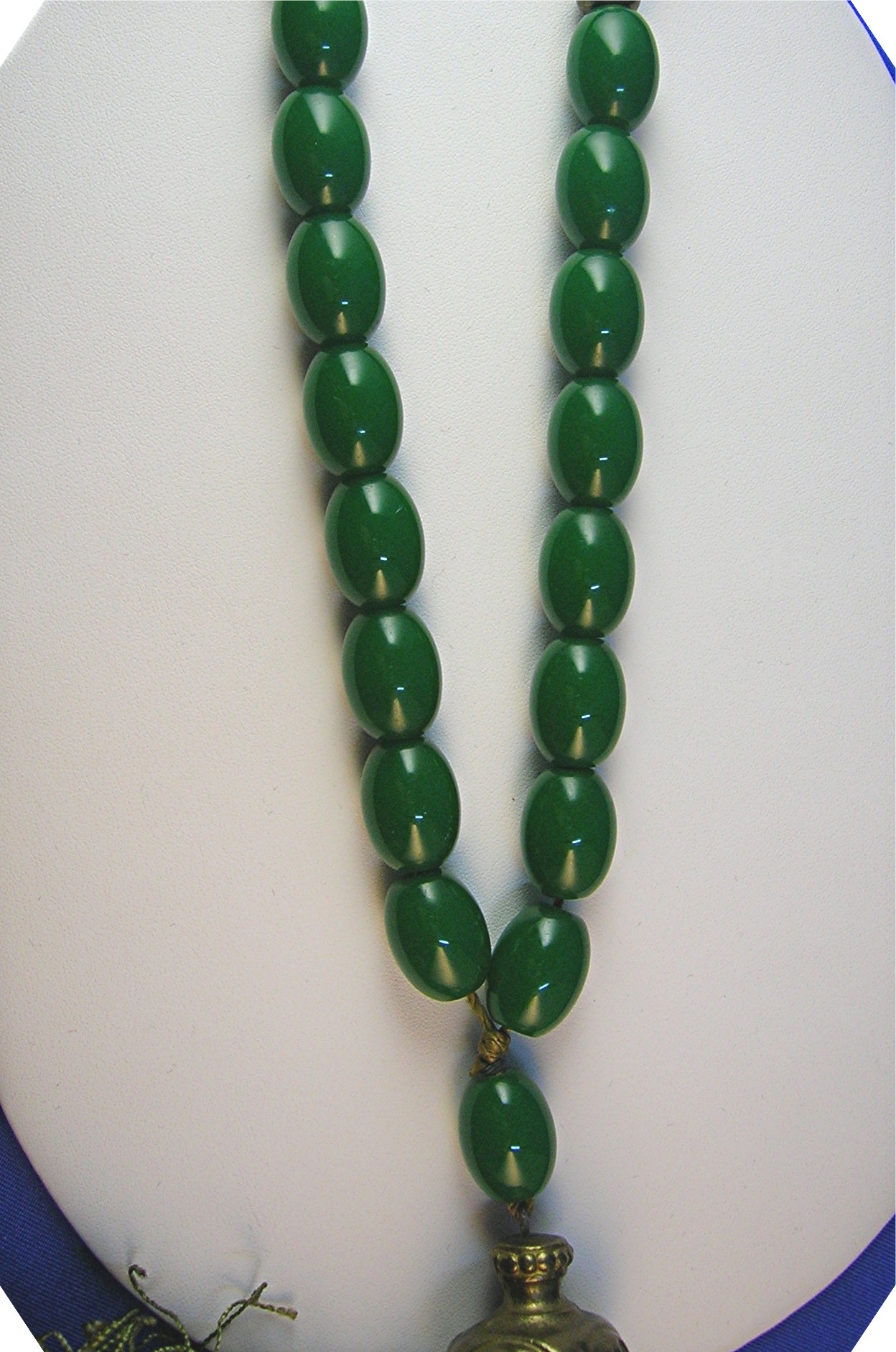 Amber Green Prayer Beads Silk Tassel